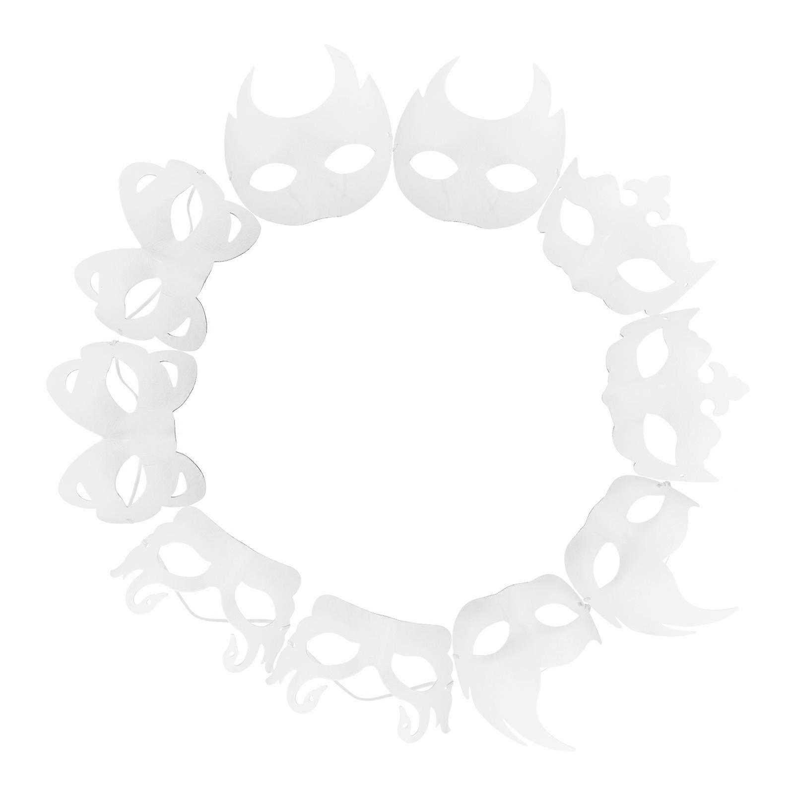 Paintable Paper Masks For DIY Party Dress Up Use In Various Occasions Lightweight Comfortable 30 Pcs