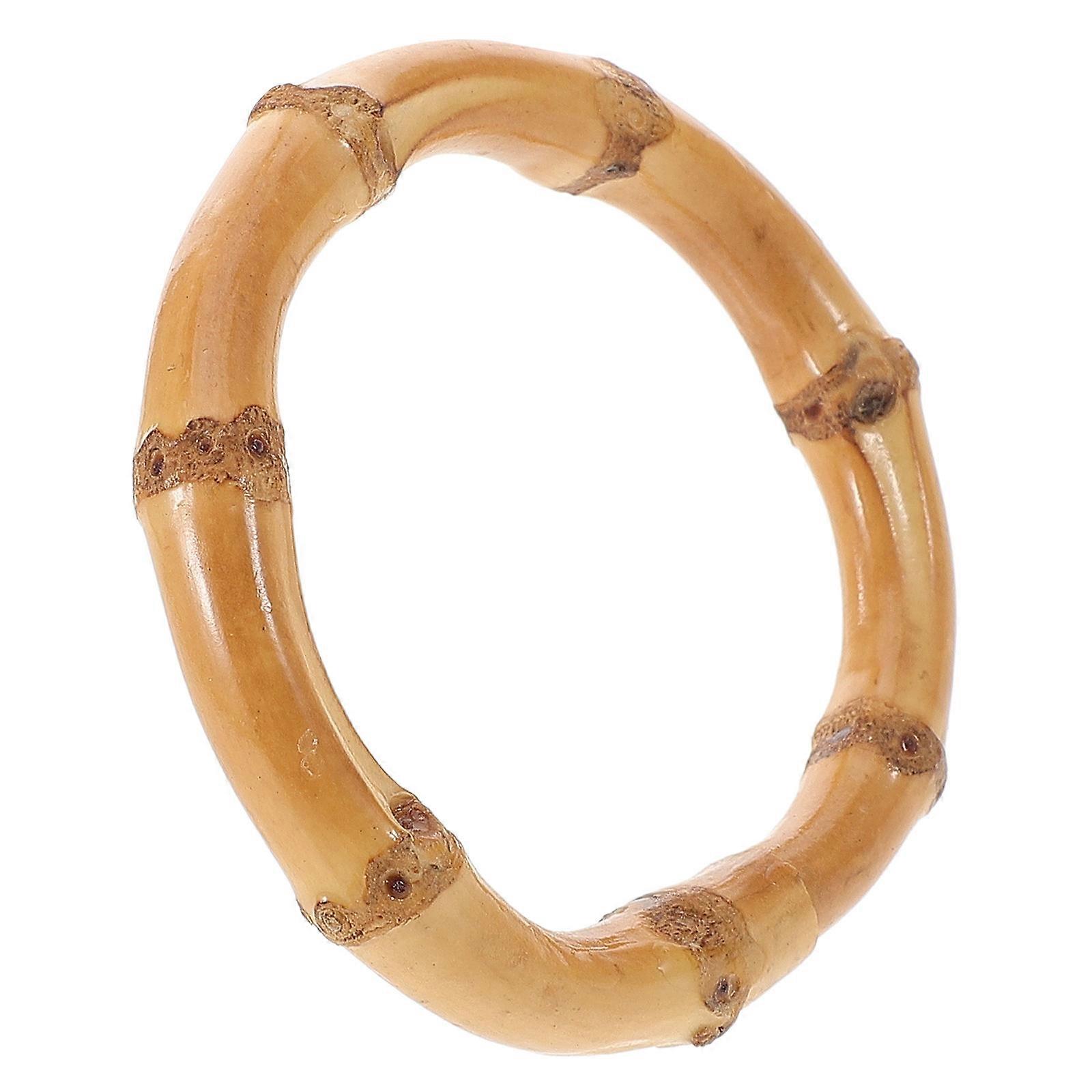 Multipurpose Drapery Rod Circle 2Pcs Bamboo Napkin Ring Ideal For Home Decoration Rustic Style Simple Installation