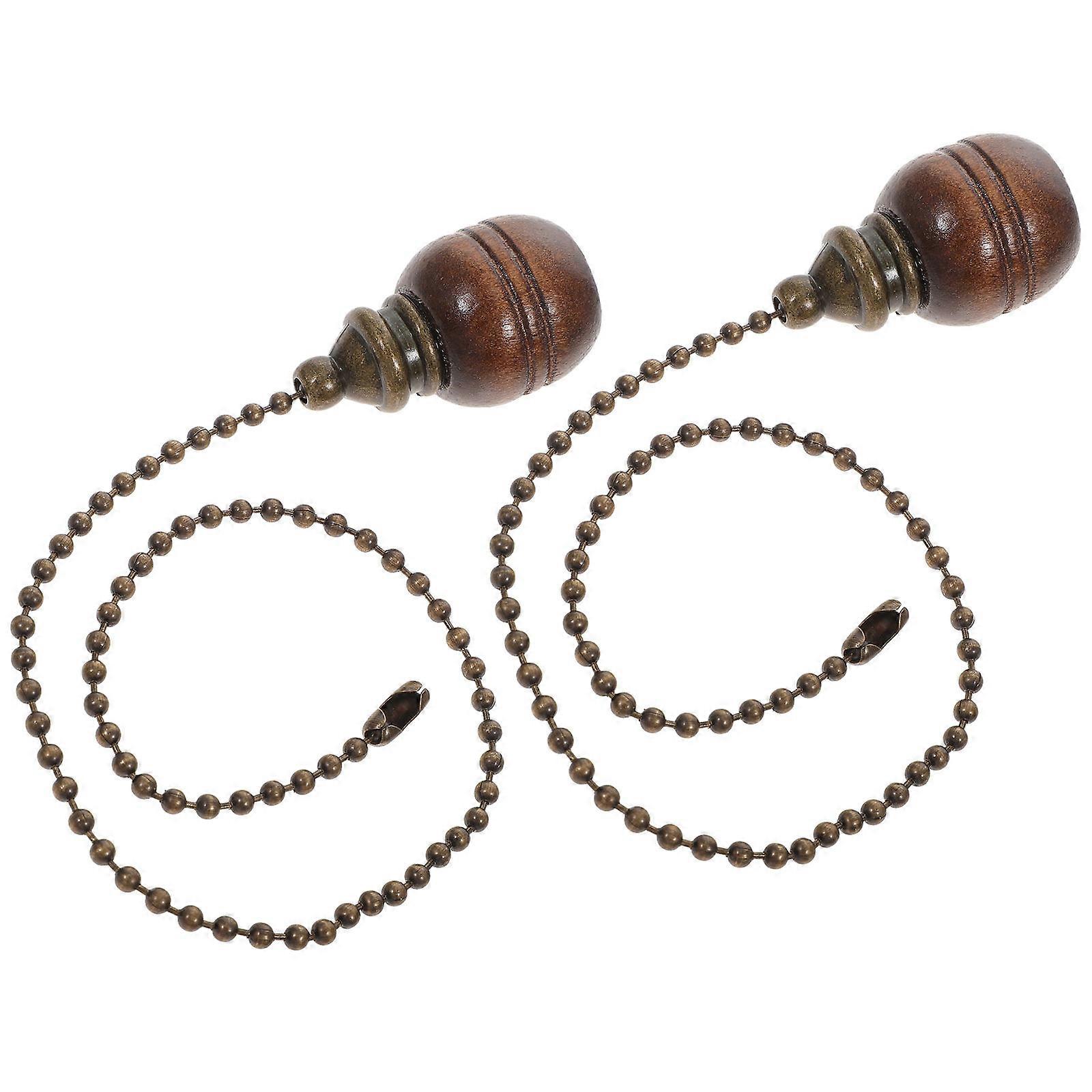 Rustic Light Pull Ceiling Pendant Wooden Iron Material Round Shape For Ceiling Light 2Pcs