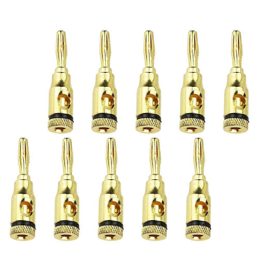 Gold Plated Banana Plugs Audio Speaker Cable Connectors Home Audio Setup Golden Alloy No Soldering Needed 24Pcs