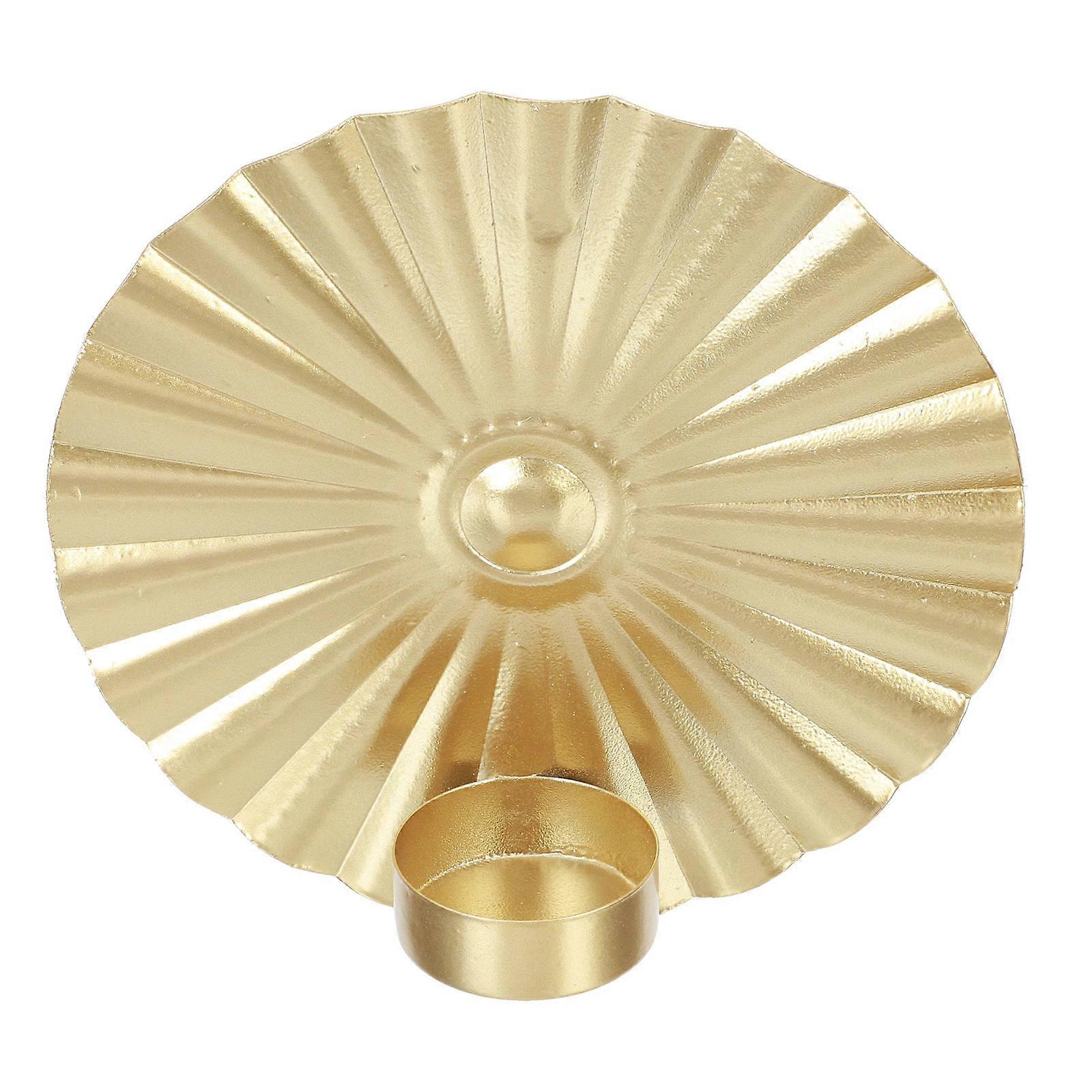 Hanging Round Plate Candleholder 2Pcs Mounted Design Decorative Atmosphere Lighting for Home and Office