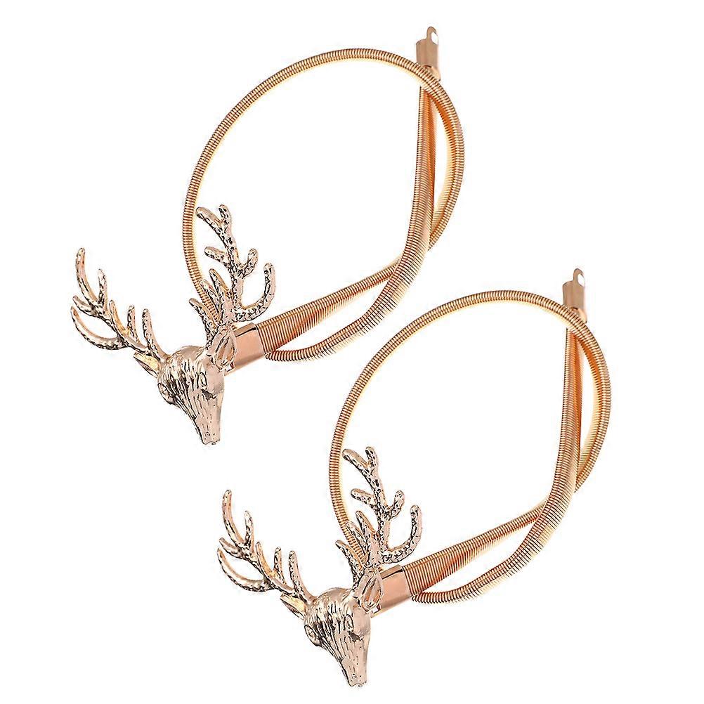 Elk Curtain Tiebacks Metal Spring Design for Curtains 4Pcs Set