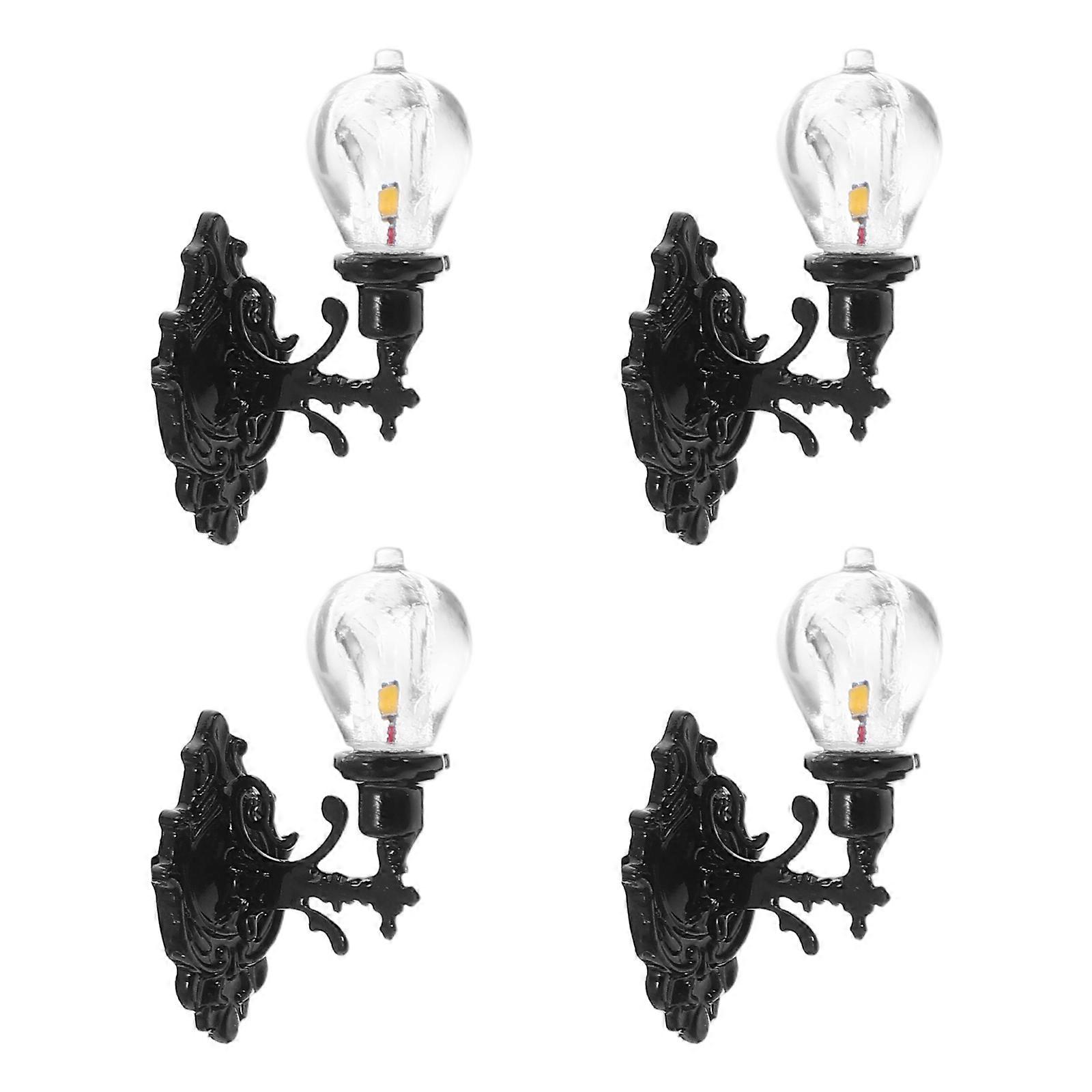 Miniature Wall Light Model for Decor 16Pcs Black ABS Sand Table Lamp