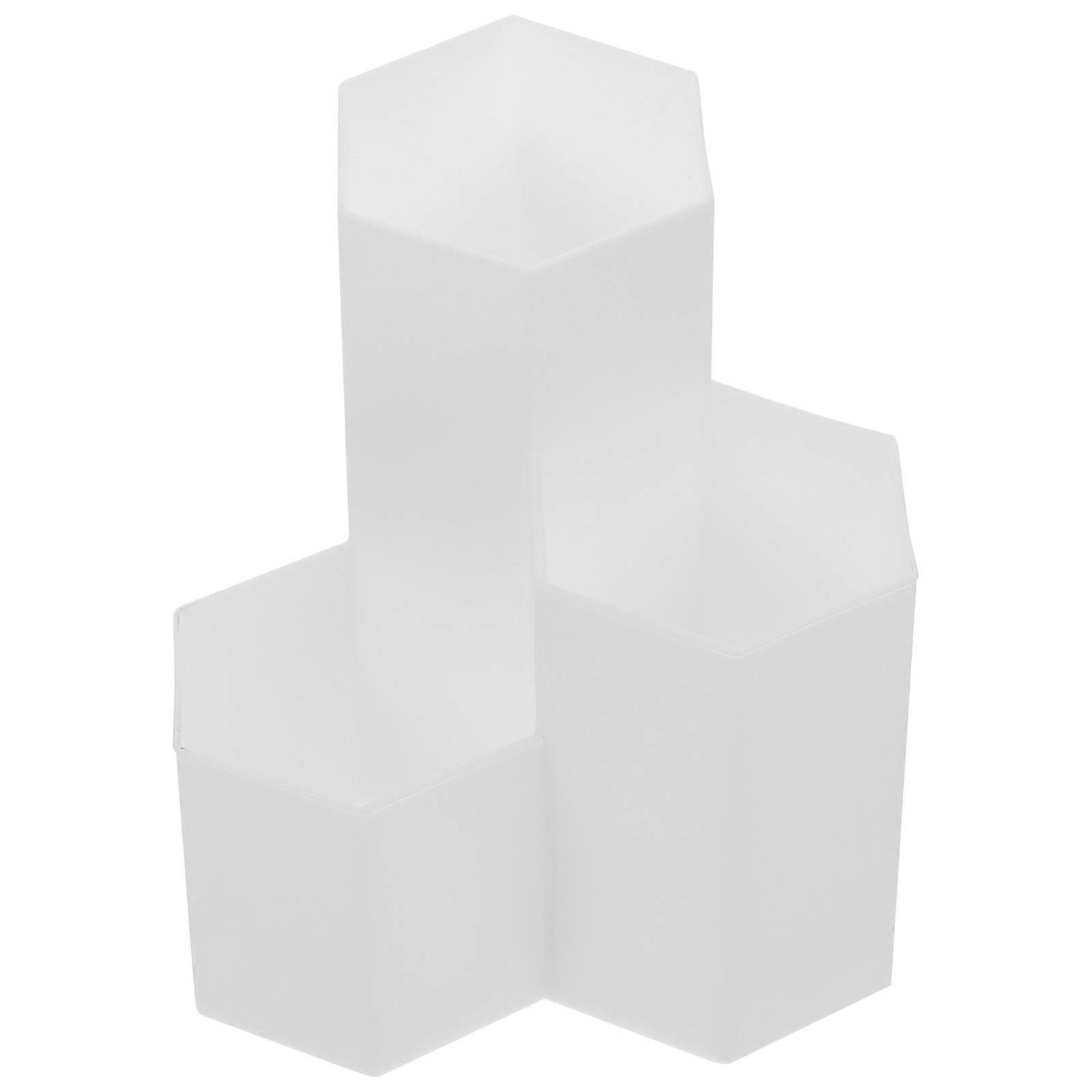 Desktop Organizer Hexagon Pen Box for Storage 3Pcs Beige Style