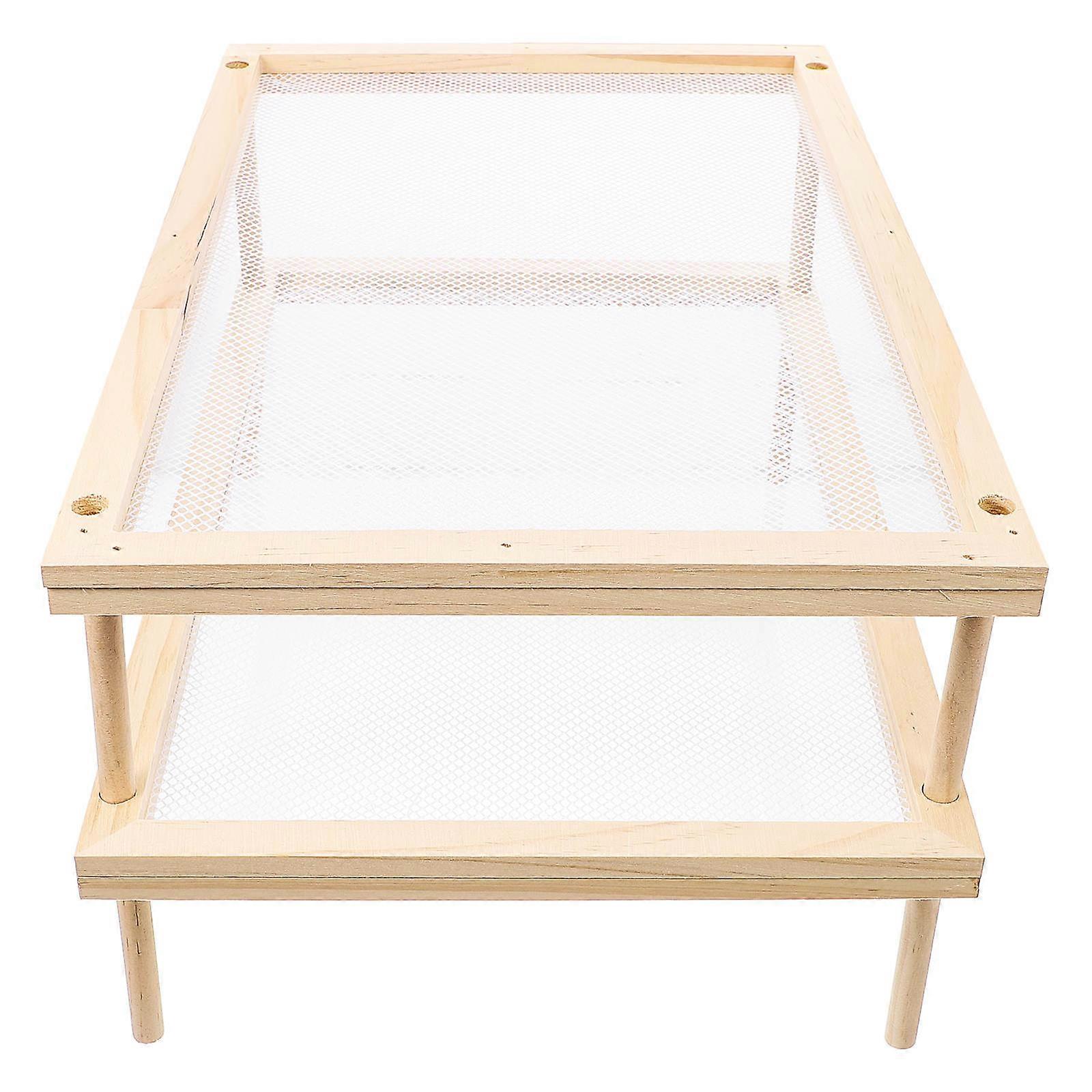 Noodle Rack Household Drying Rack For Spaghetti Vegetable Indoors Kitchen Use Beige Color Double-Layer 1Pcs