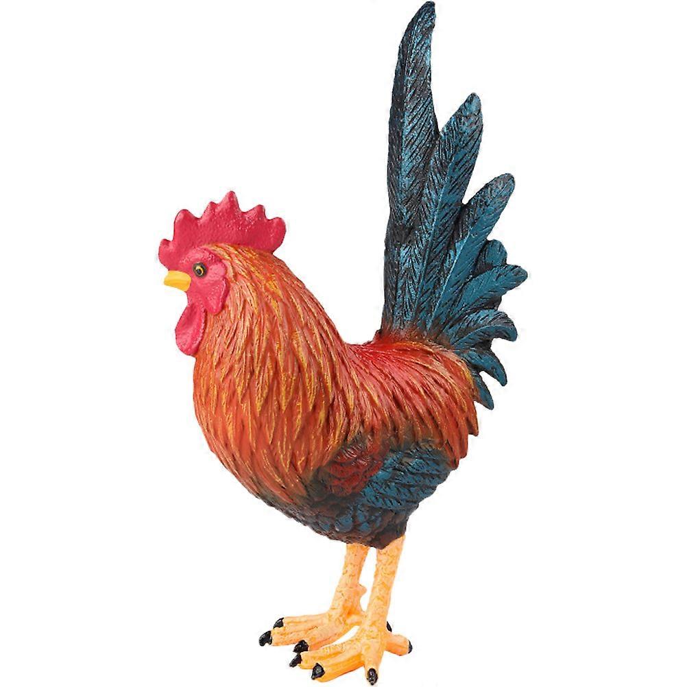 Rooster Figurines Plastic Rooster Model for Decor 4Pcs Assorted Color