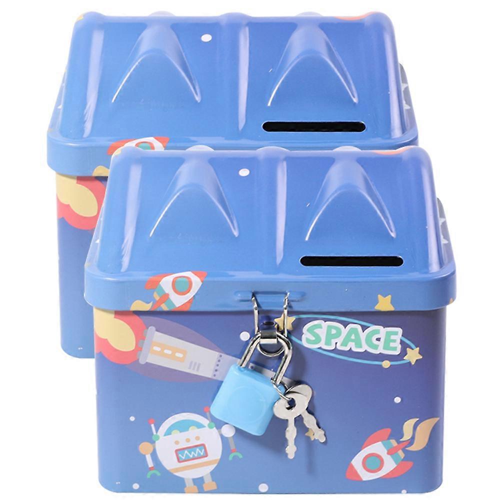 4Pcs Cartoon Money Box with Lock for Coin Storage and Desktop Use