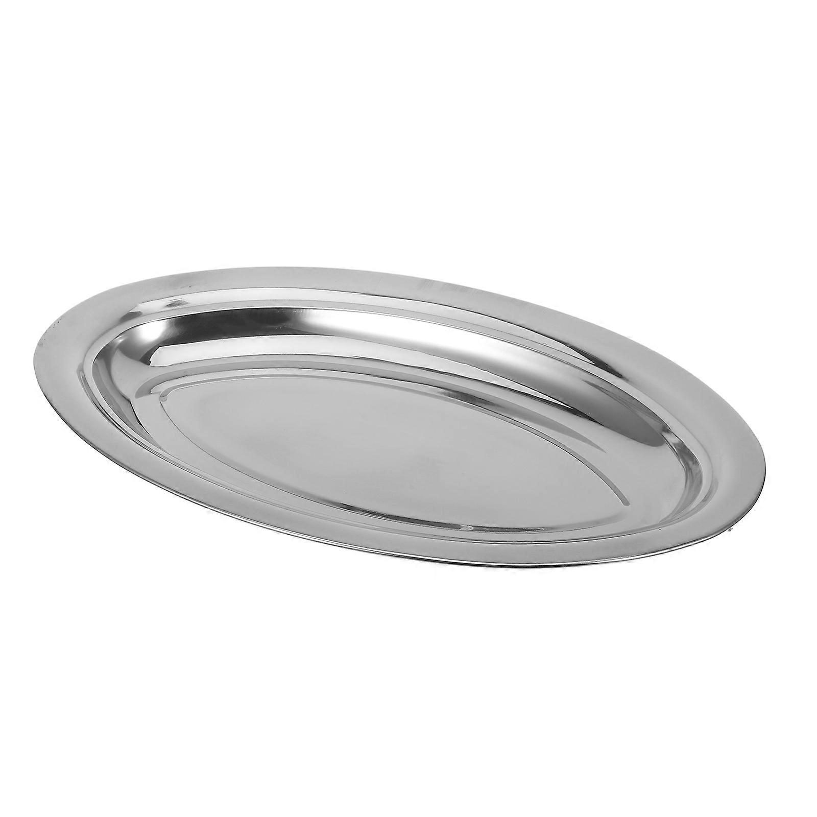 Silver Stainless Steel Snack Plate Serving 3Pcs Tray