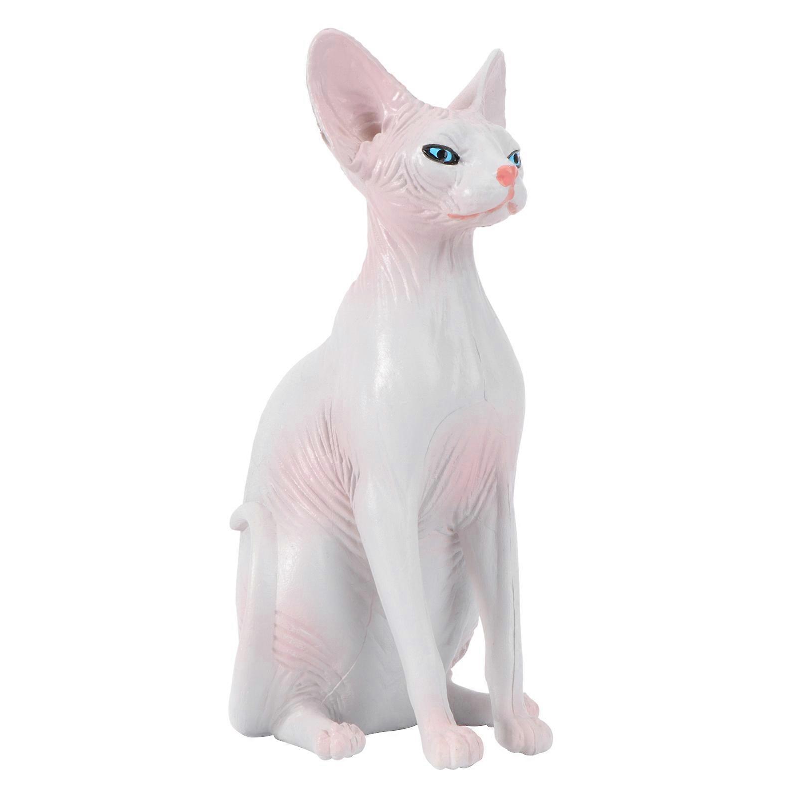 Adorable Cat Model Solid Static Hairless Cat Toy for Decor 2Pcs