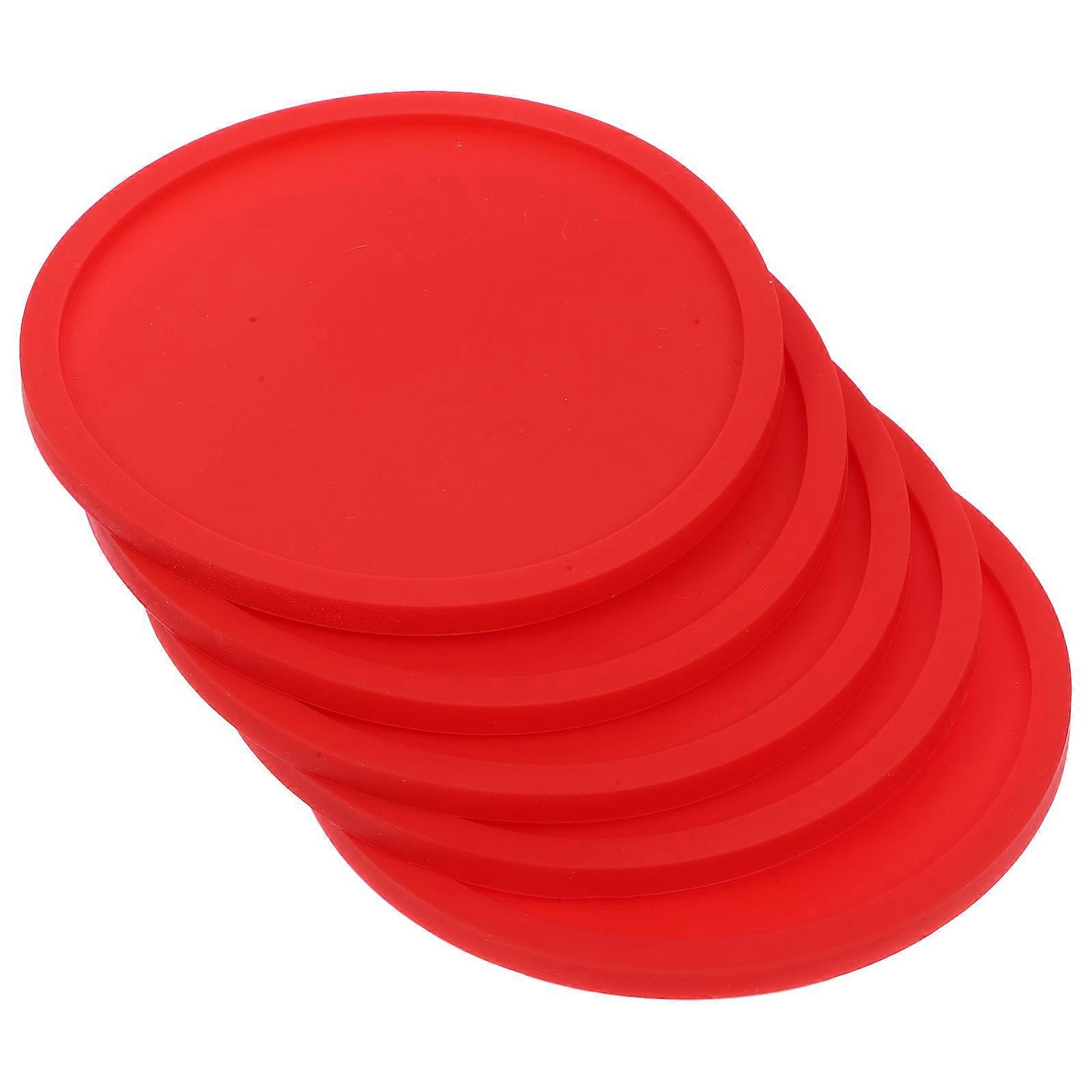 Cup Placemat Silicone Coasters for Protecting Tables 15Pcs Red Package