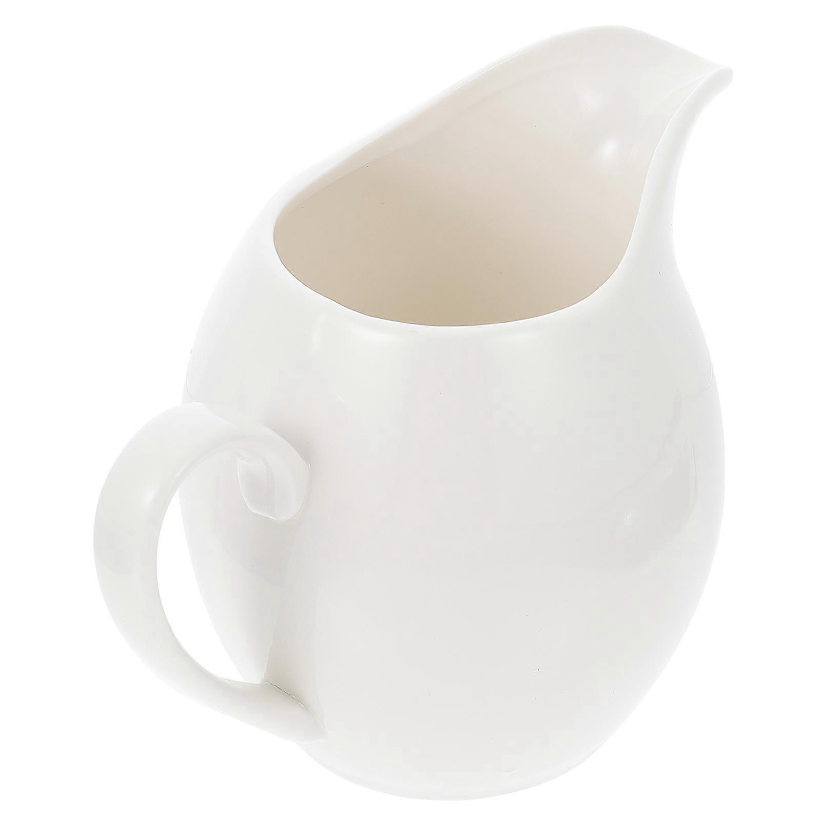 Milk Jug Ceramic Milk Cup for Coffee Use 2Pcs Practical White Cups