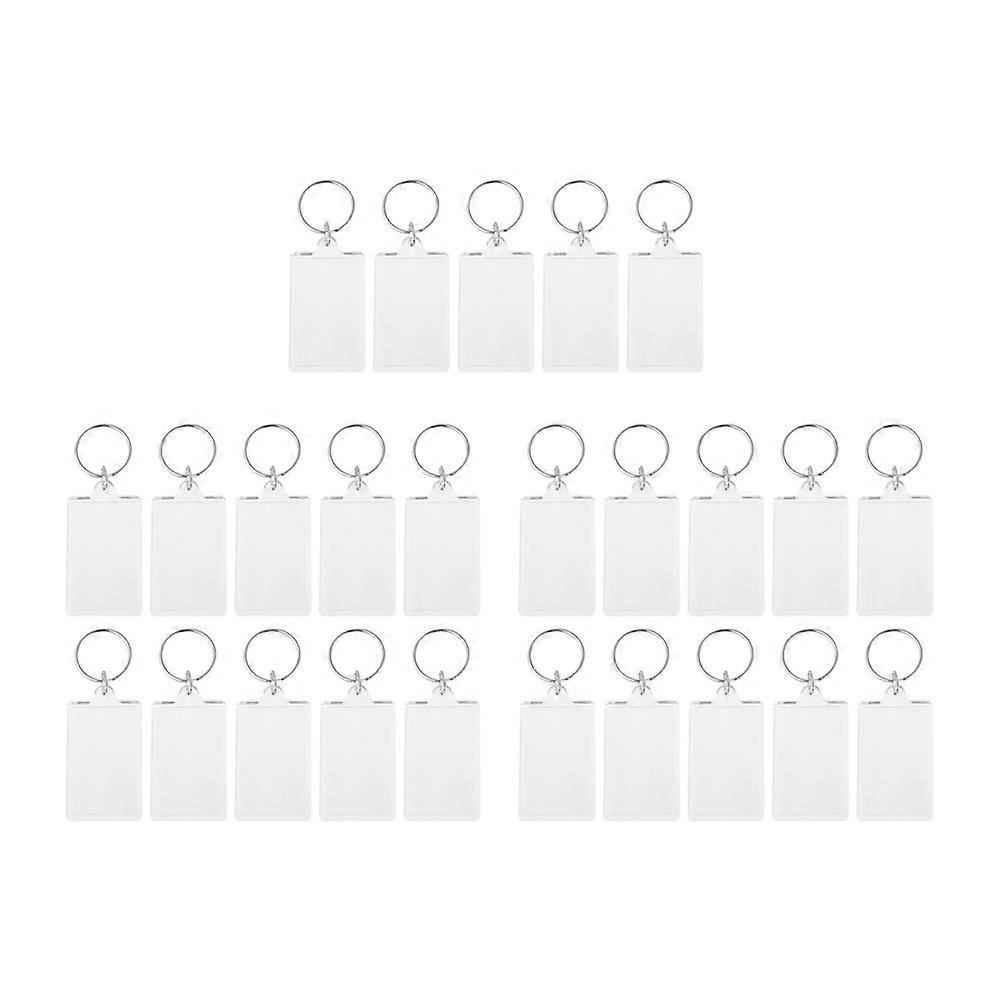 Lovely Key Chain Acrylic Key Ring for Hanging Keys 75Pcs Rectangle Design