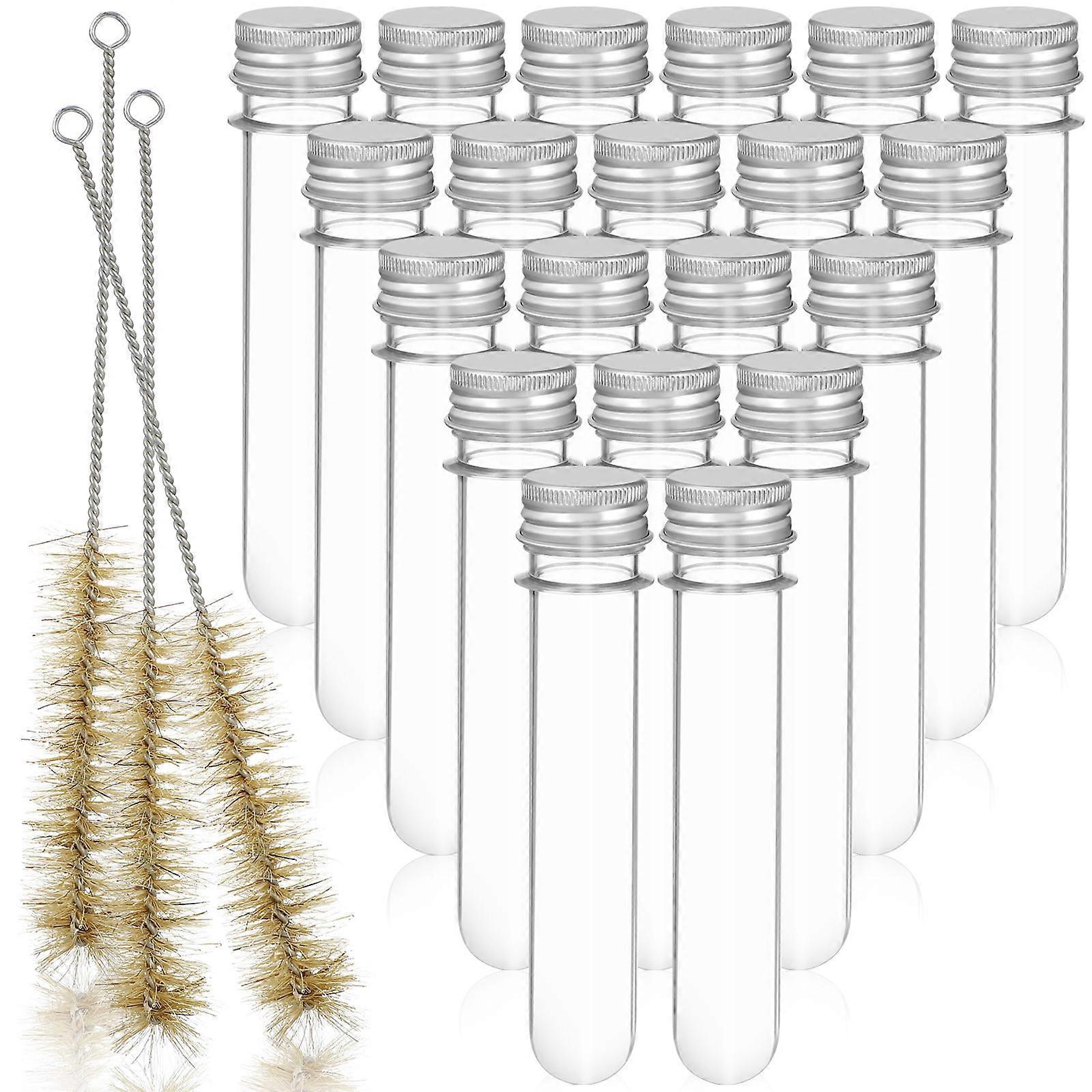 Storage Tubes Plastic Set with Brushes for Sample Storage Transparent 1Set