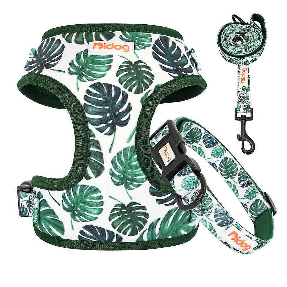 Soft Mesh Pet Puppy Dog Harness & Collar & Lead set for Walking French Bulldog