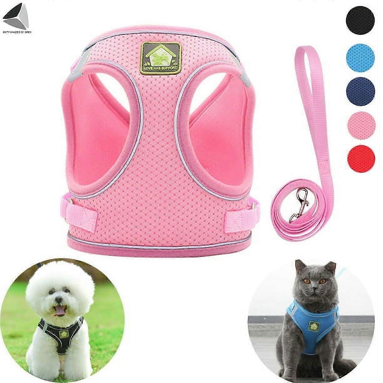Asija PULLIMORE No Pull Dog Harness No Reflective Pet Vest Adjustable Breathable Mesh Harnesses with Leash for Small Dogs Cats Walking (S, )