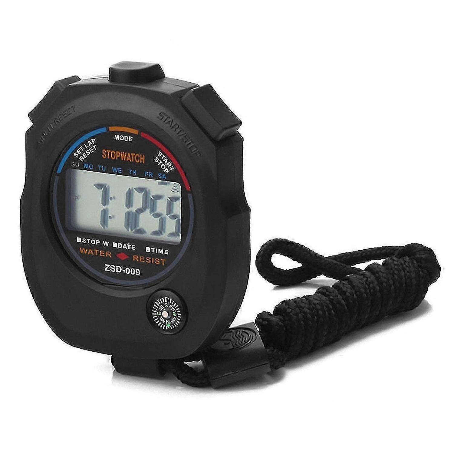 Sports Stopwatch Timer Waterproof Digital Stopwatch with Date Time and Alarm Function for Swimming R
