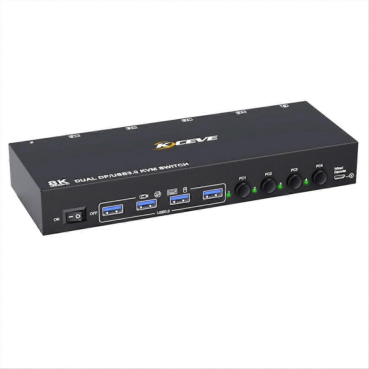  8K DP KVM Switch Dual Displayport USB 3.0 Switcher EU PLUG