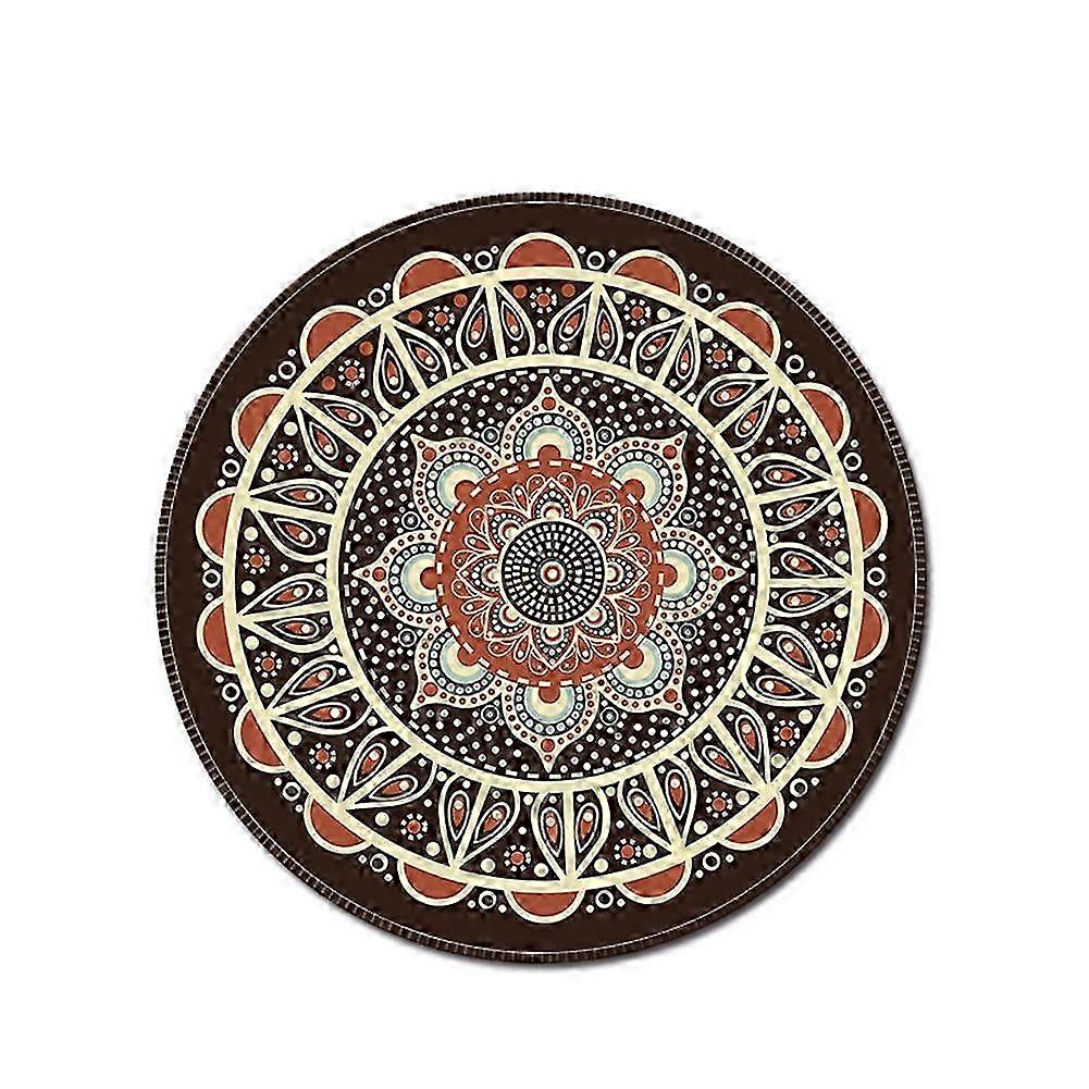 2025 Vintage Bohemian Round Computer 3D Game Carpet Mouse Pad Mat Anti Slip Mousepad