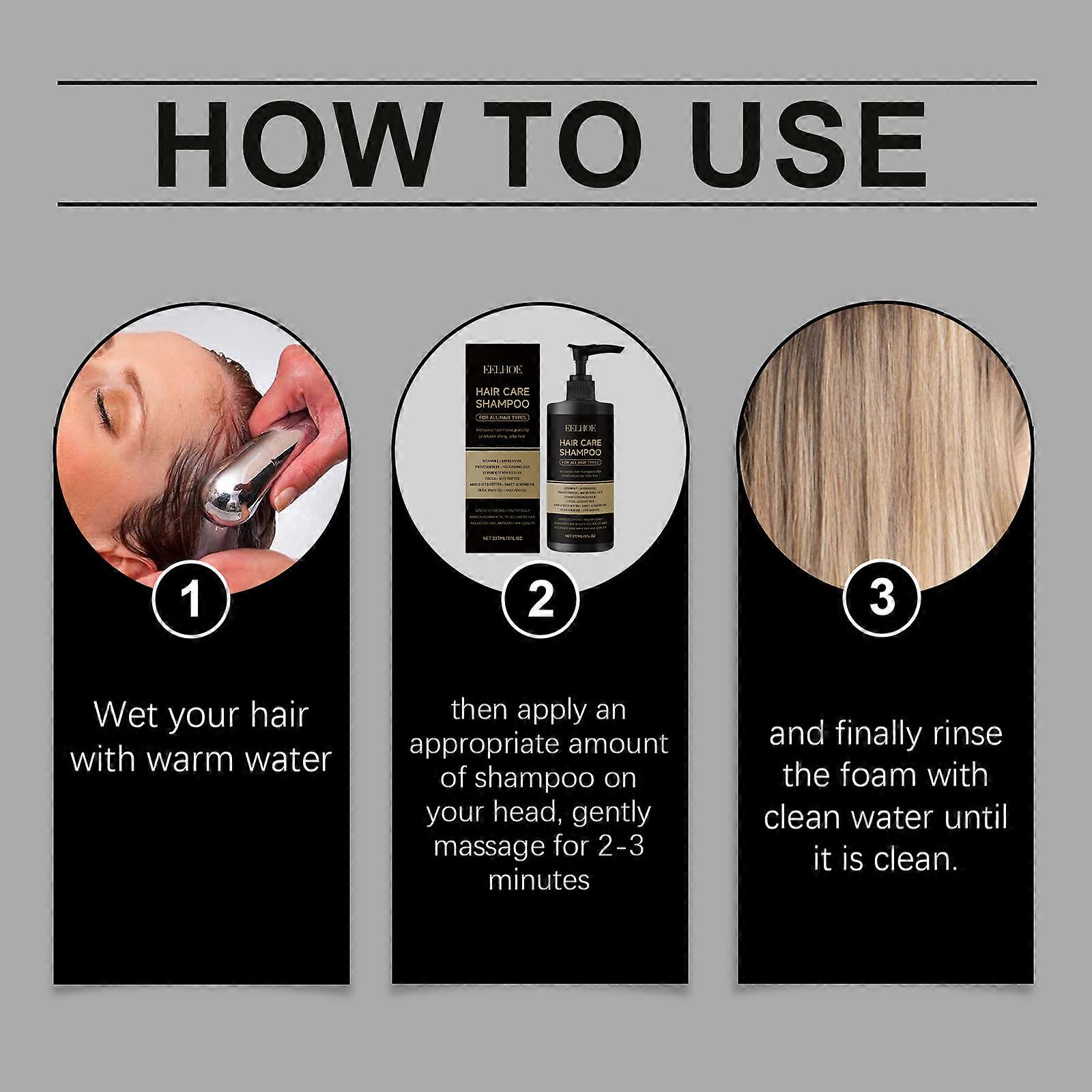 EELHOE Vitamin Precursor B5 Shampoo, With Its Gentle Ingredients, Nourishes, Softens And Makes Hair Shiny. It Is Used For Daily Cleansing And Washing