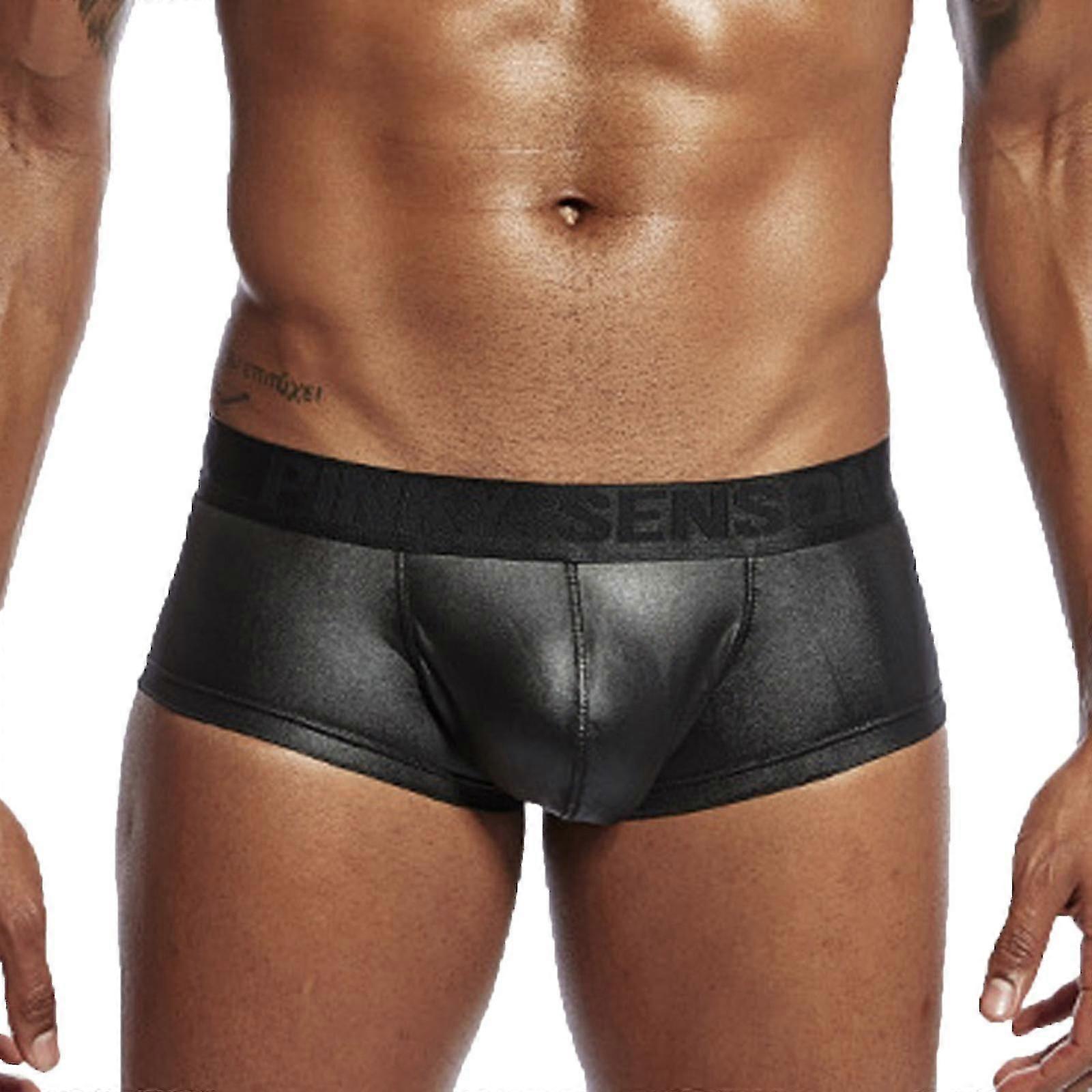 Ropa interior masculina Boxer Briefs Leather Big Bag