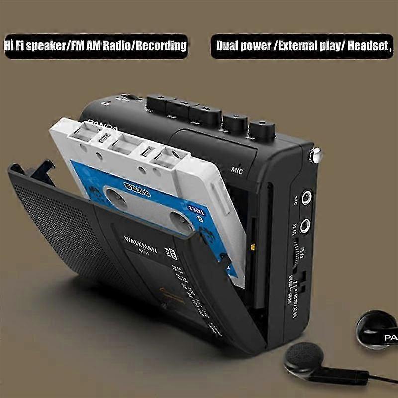 Panda 6501 Portable Tape AM/FM Radio Retro Cassette Music Player Walkman Tape Recorders with Loudsp