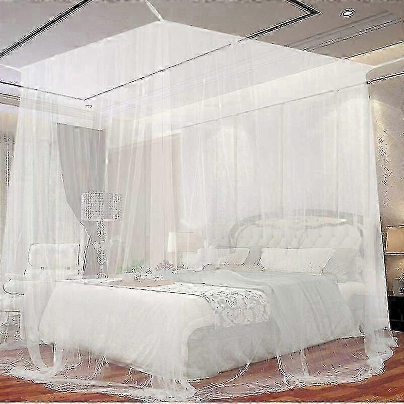 Bed Mosquito Net, Large Square Mosquito Net for Extra Large Bed, Indoor and Outdoor Canopy Mosquito Net for Single and Double Beds - White (190 x 210