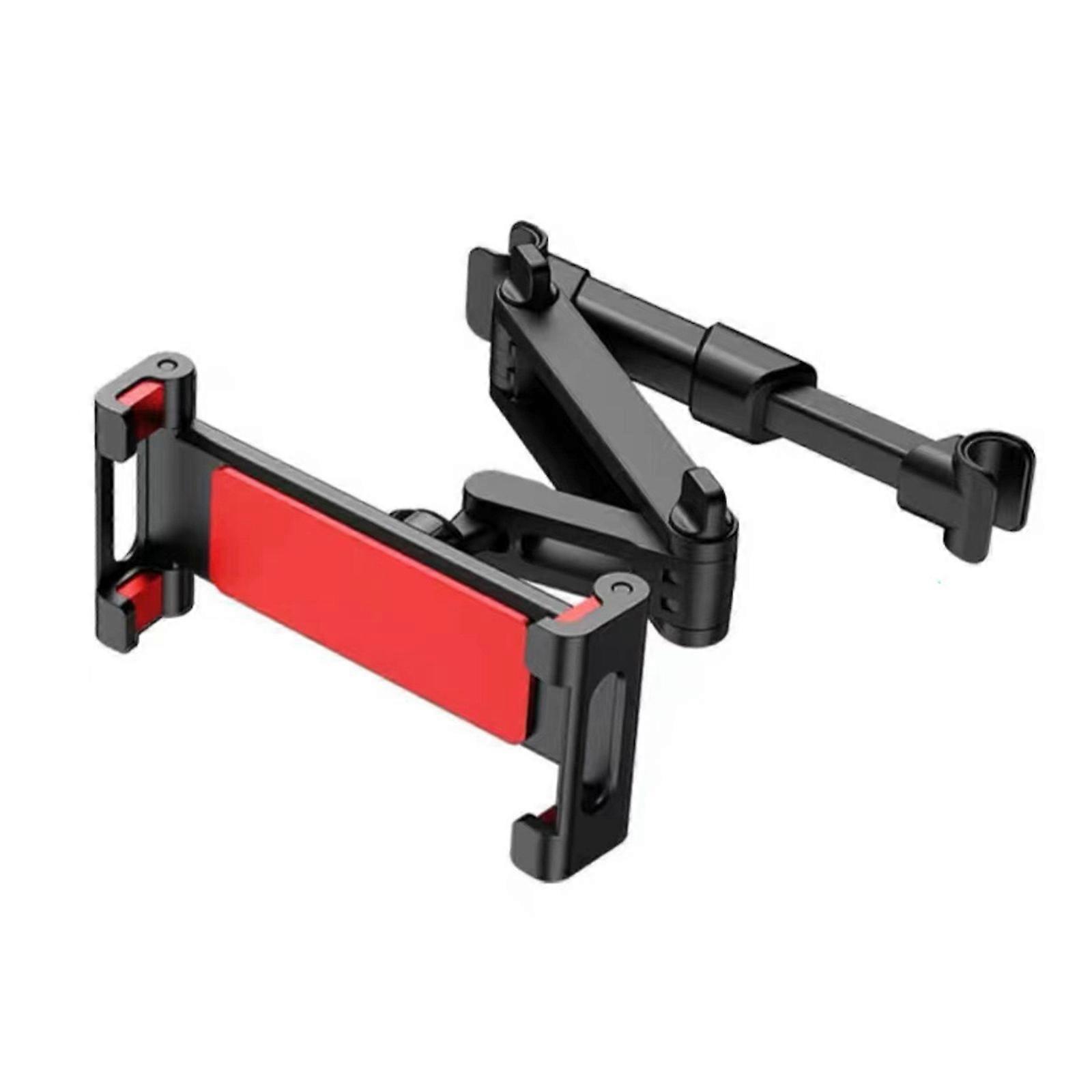 360 Rotating Car Headrest Tablet Holder Adjustable Extendable Phone Stand For Back Seat Passenger Easy Installation ABS Material  Black and red