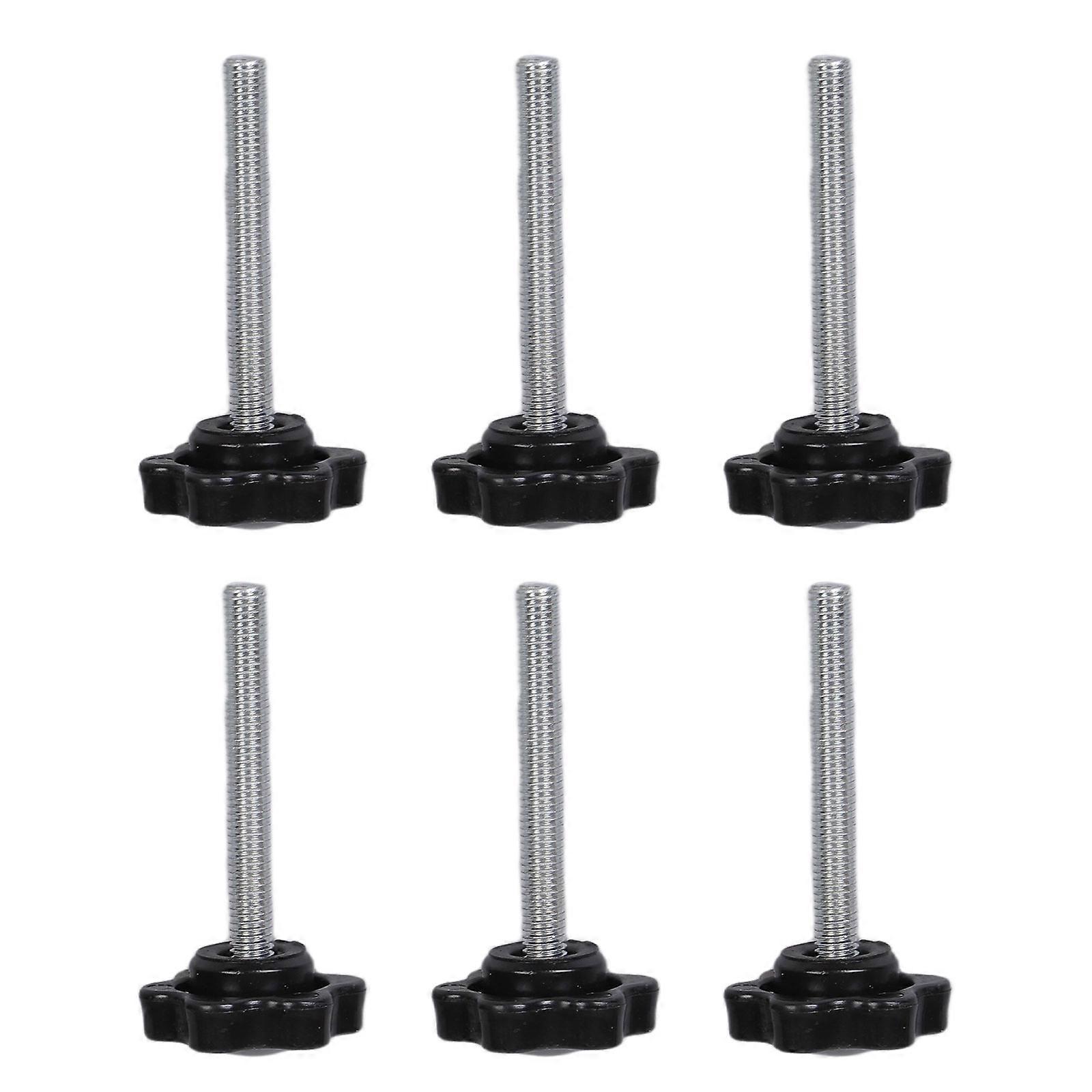 6Pcs Plastic Button Head Ergonomic Knob Hexagonal Head Handle Hand Screw Knurled Hand Tighten Adjusting Bolt Enduring Multicolor