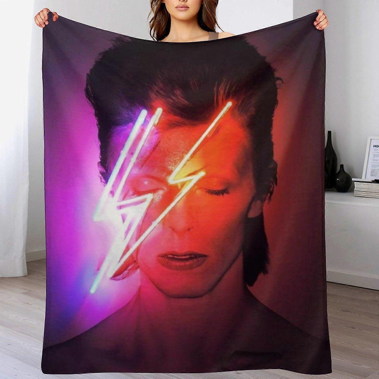 David Bowie Sandfrei Holdbart Foldbart Tæppe til Lounge Sovesofa Hurtigtørrende Fløjl Ingen Fældning Åndbart
