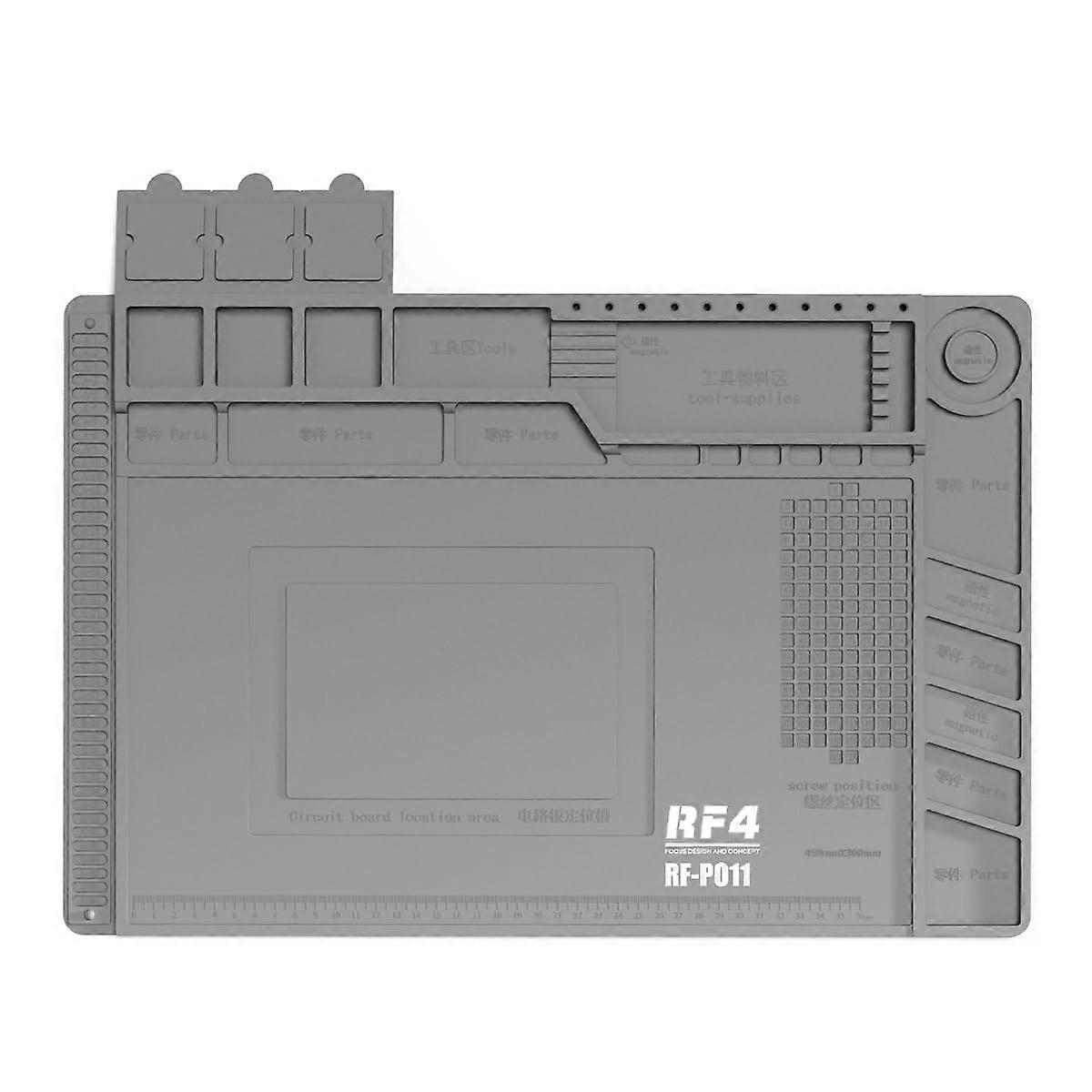 Silicone Soldering Mat Heat Resistant 932F, Large AntiStatic Magnetic Pad With Scale, Soldering Station Mat For BGA