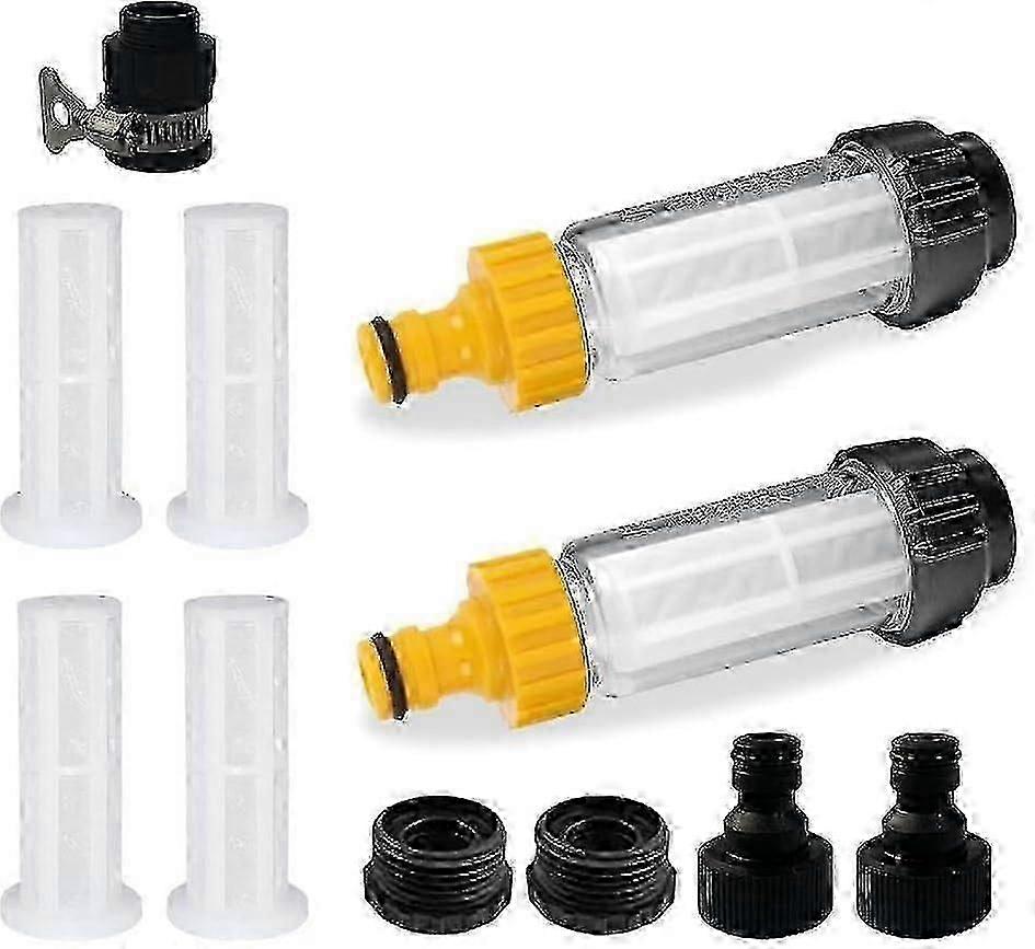 3/4 Inch Water Pre-Filter Garden Hose Set with Quick Adapter Accessories - 5 Filters & Pump Filter