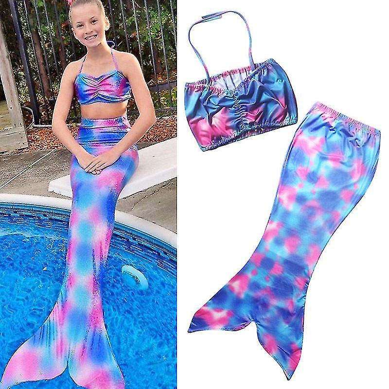 Enfants Fille Sirène Queue Bikini Set Beachwear Maillot de bain Maillot de bain Maillot de bain