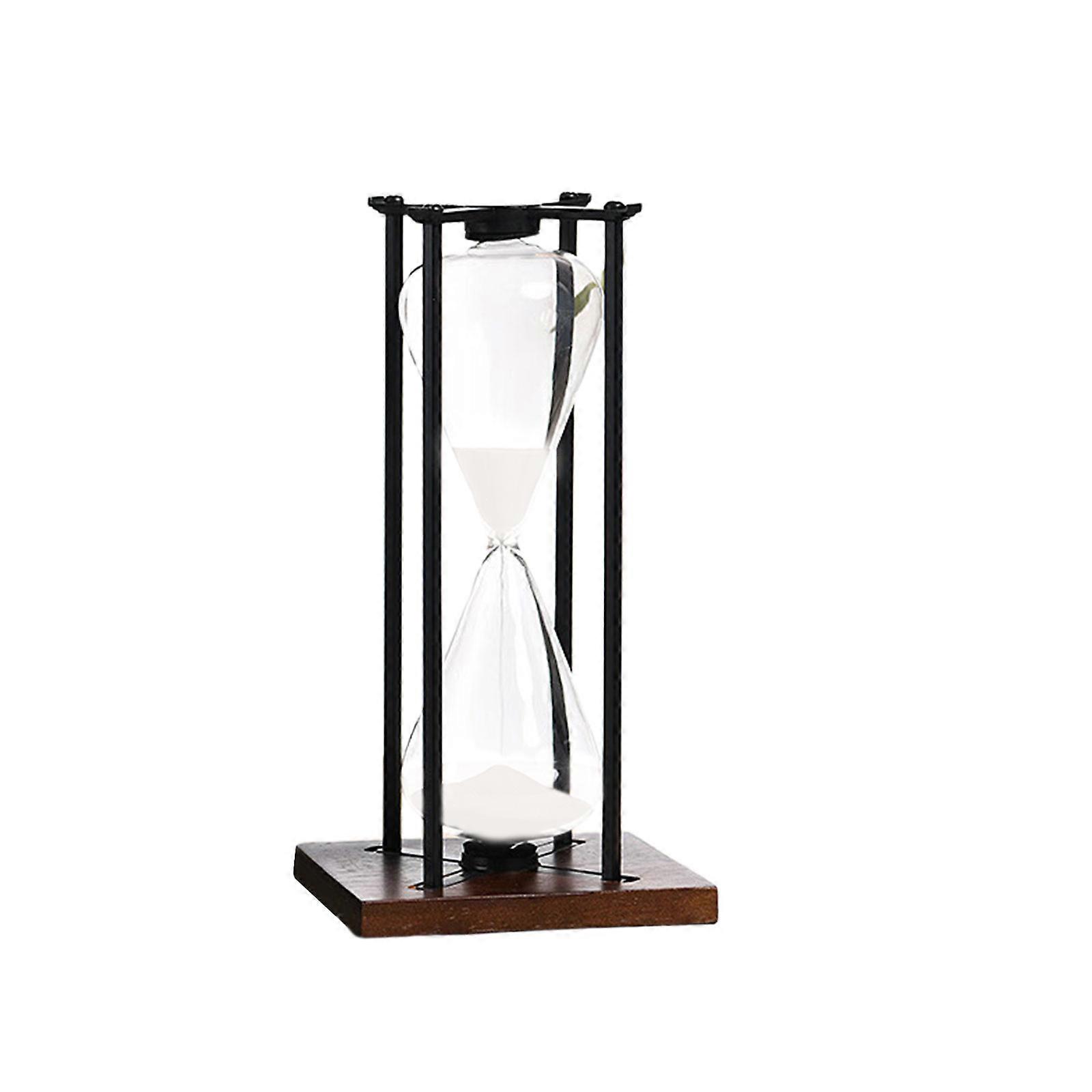Practical Iron Hourglass Timer Portable Black or White Sand Hourglass Timer for Office Desk and Homes Decoration Multicolor