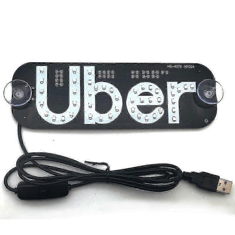 USB-powered LED sign light compatible with vehicle windshields