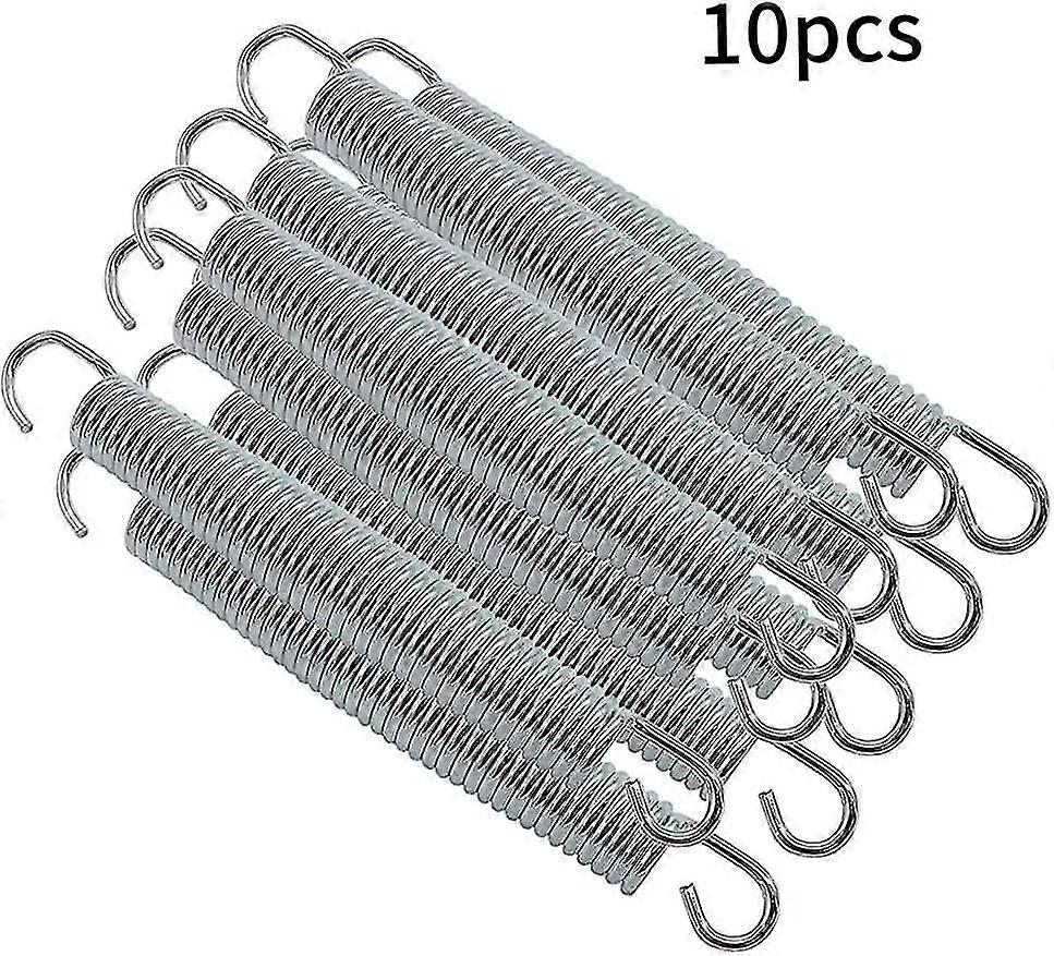 Trampoline Spring Heavy Duty Replacement Kit With Hooks For Outdoor Easy Installation Rustproof Durable Spring Trampoline Accessories (silver) (10pcs)