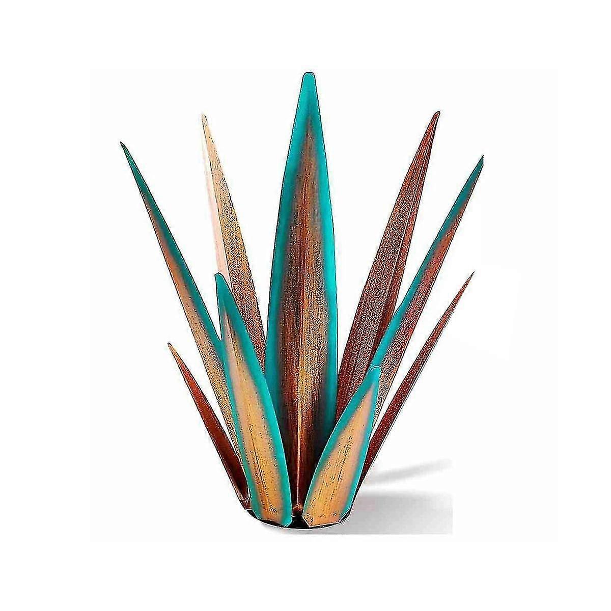 Ρουστίκ γλυπτική, ρουστίκ φυτά αγαύης μετάλλων για την υπαίθρια αυλή αιθρίων, διακόσμηση σπιτιού ζωγραφισμένο στο χέρι 27cm