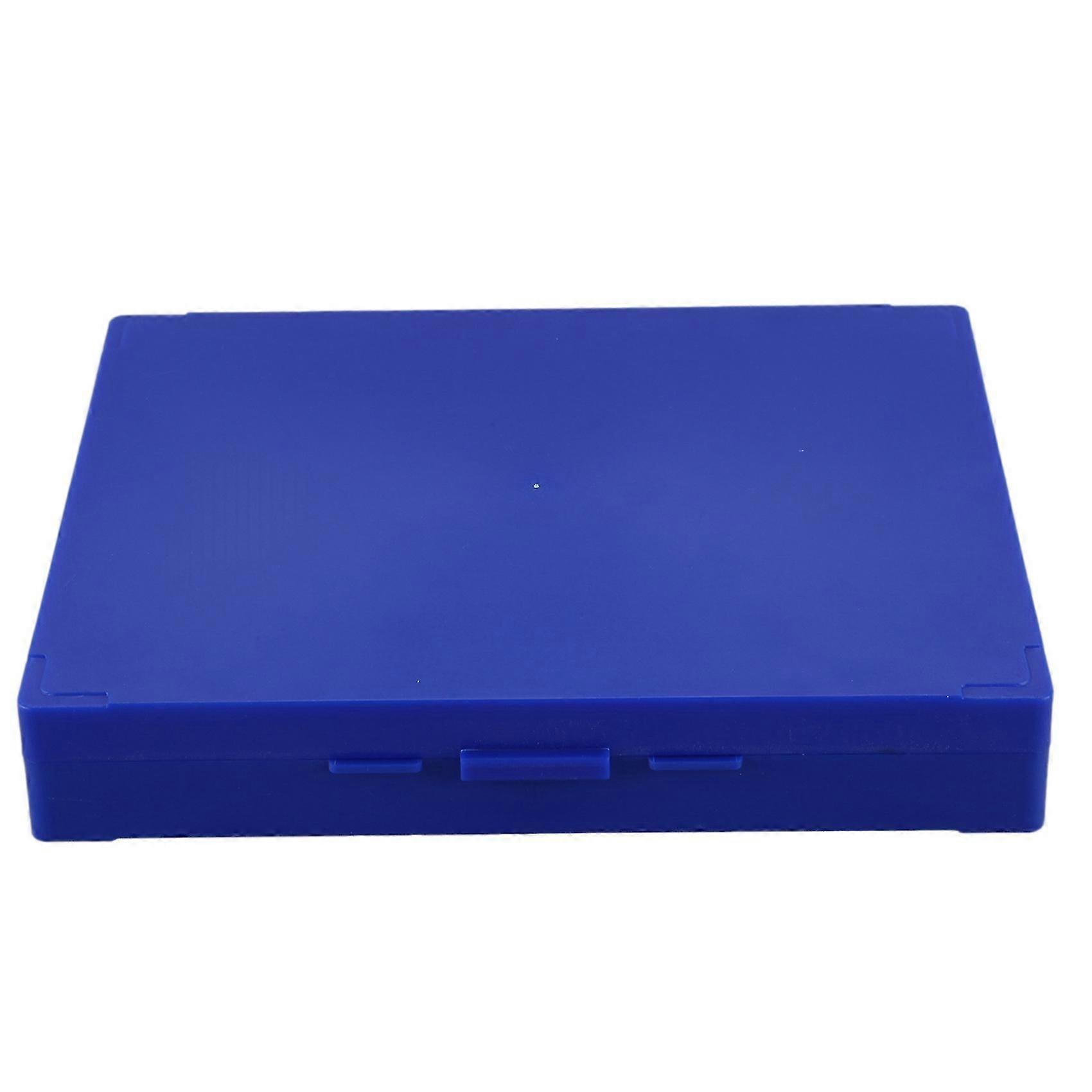 5x Royal Blue Plastic Rectangle Hold 100 Microslide Slide Microscope Box