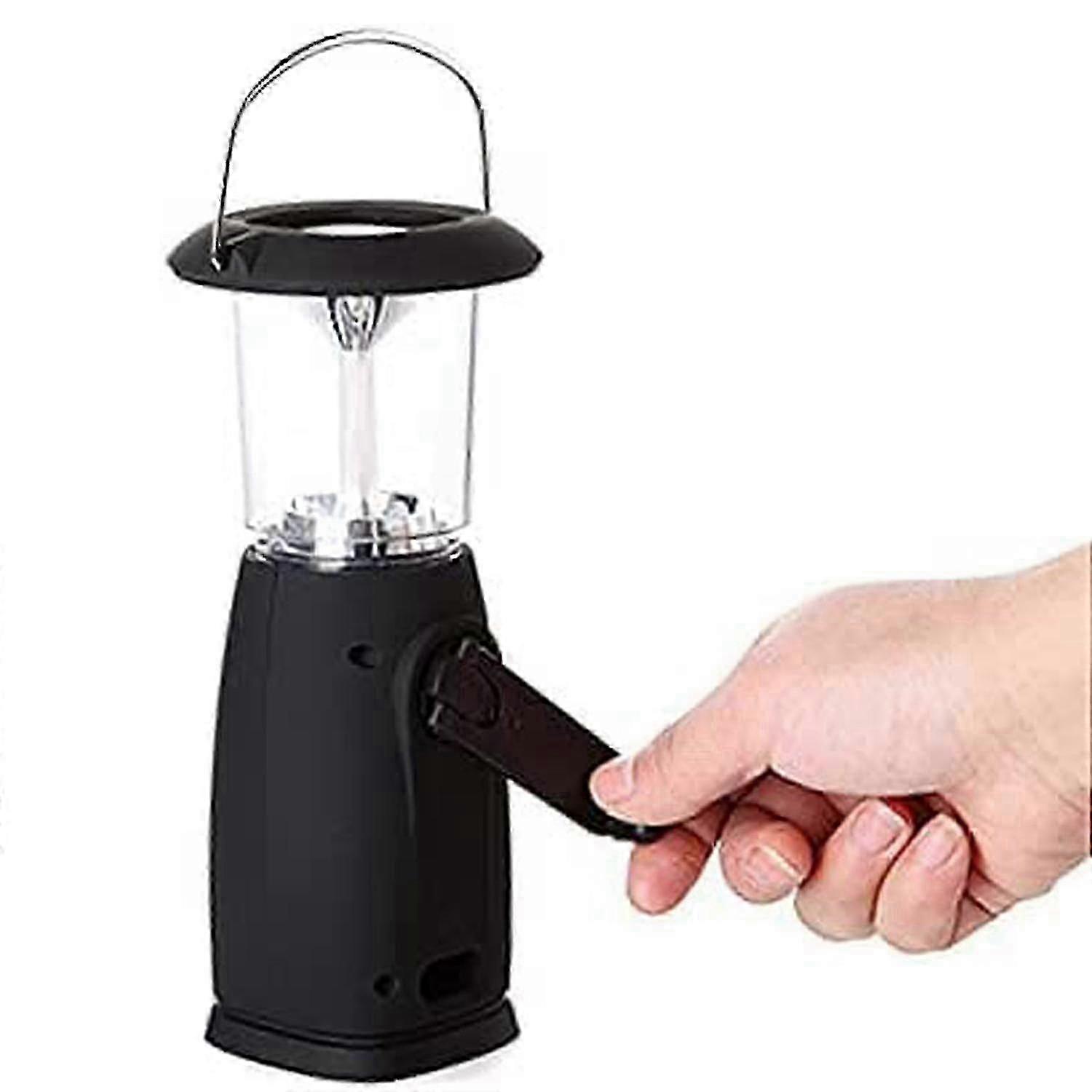 Solar Hand-up Crank Dynam Camping Lantern - Portable 6 Led Wind Up Lamp Dynamo Torch With Foldable Hook Camping Lantern Light