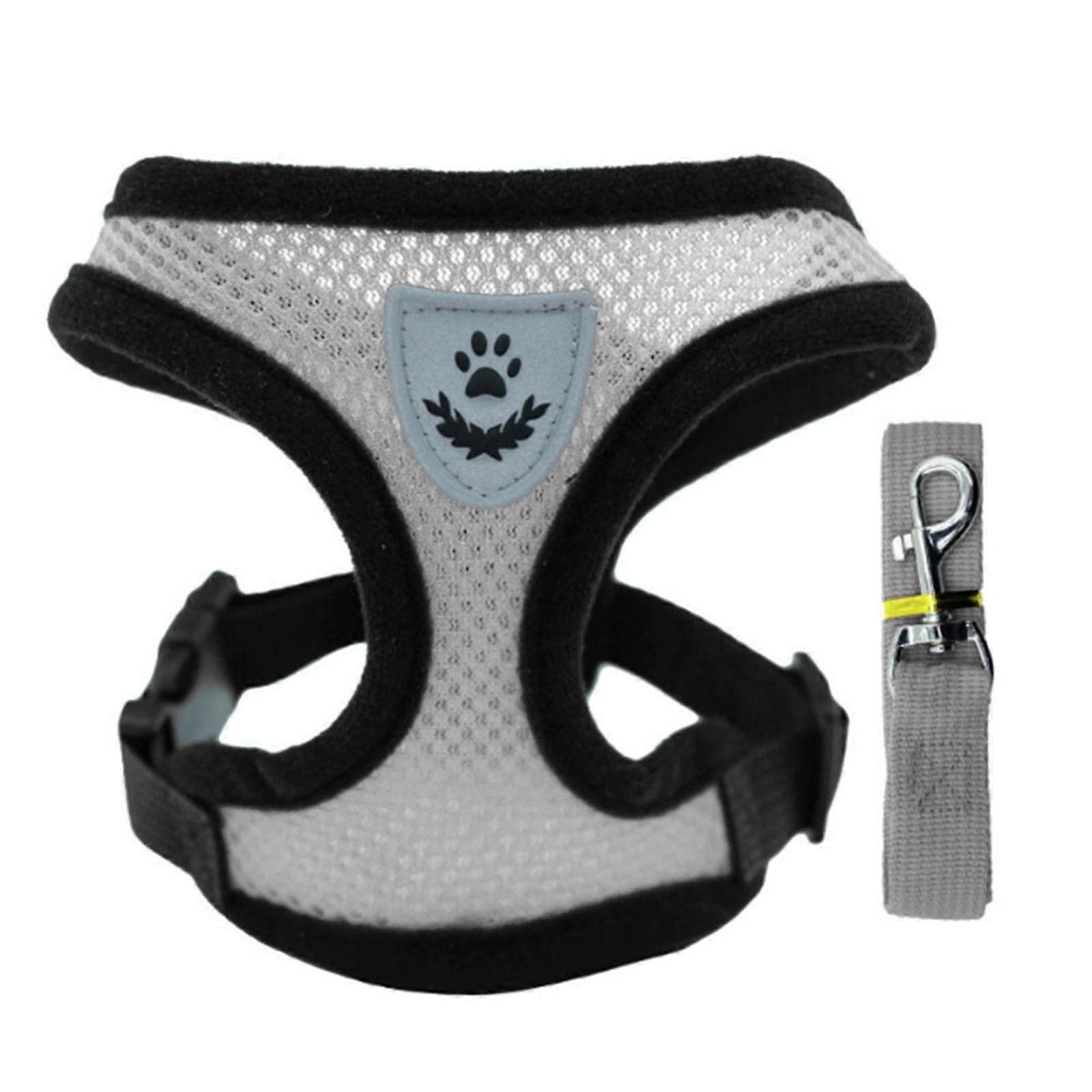 Adjustable Mesh Cat Walking Harness and Chest Strap Set For Small Cats And Pups Lightweight Indoor Outdoor Size B And M