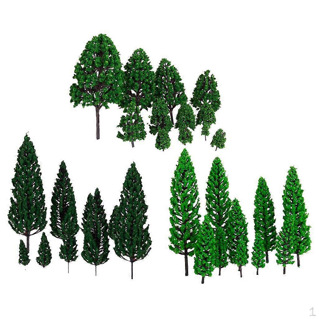 32Pcs Green Train Set Scenery Landscape Model Tree /50