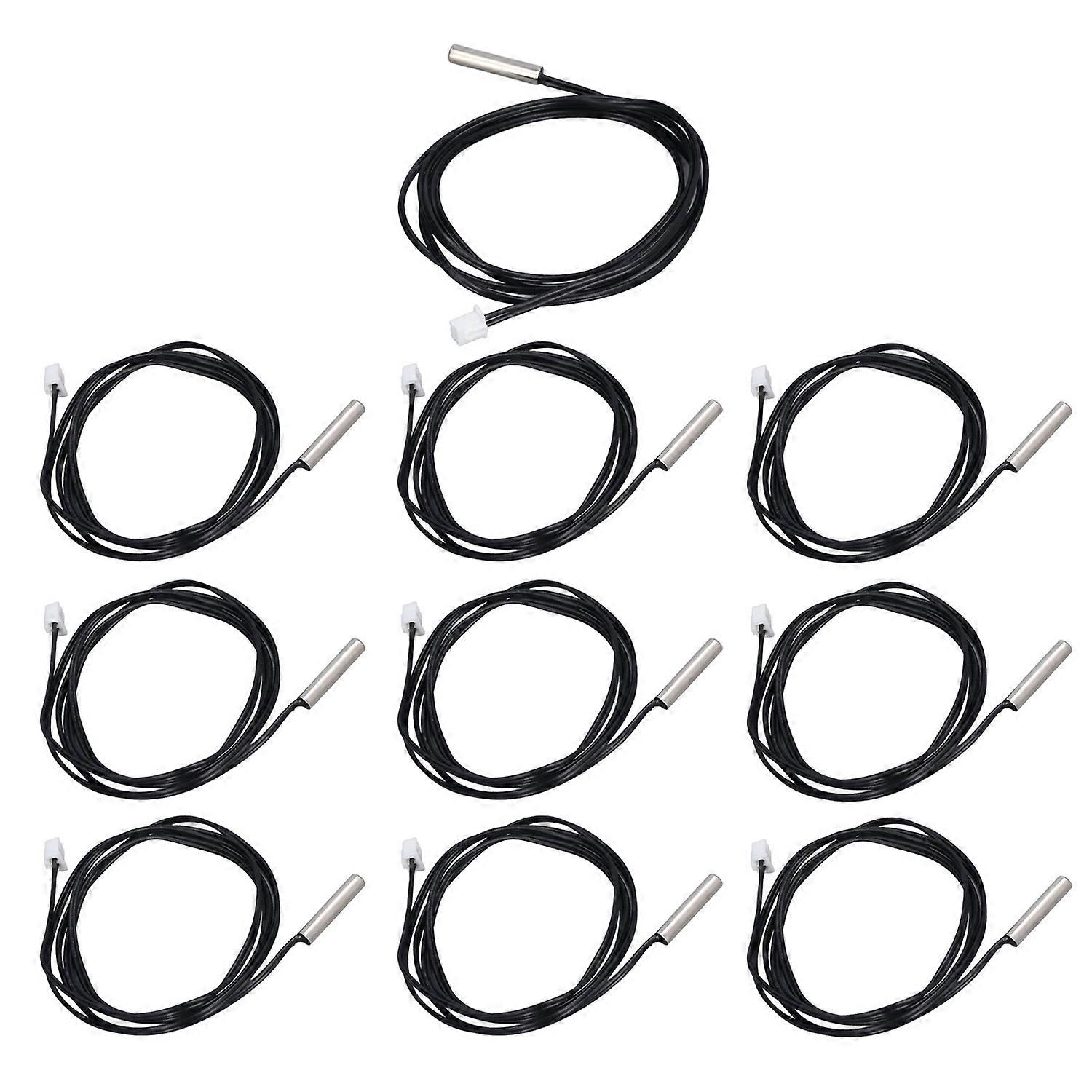 10Pcs Thermistor Sensor NTC Temp Temperature Probe 5x25mm Cylindrical Head for Measuring5K B3950