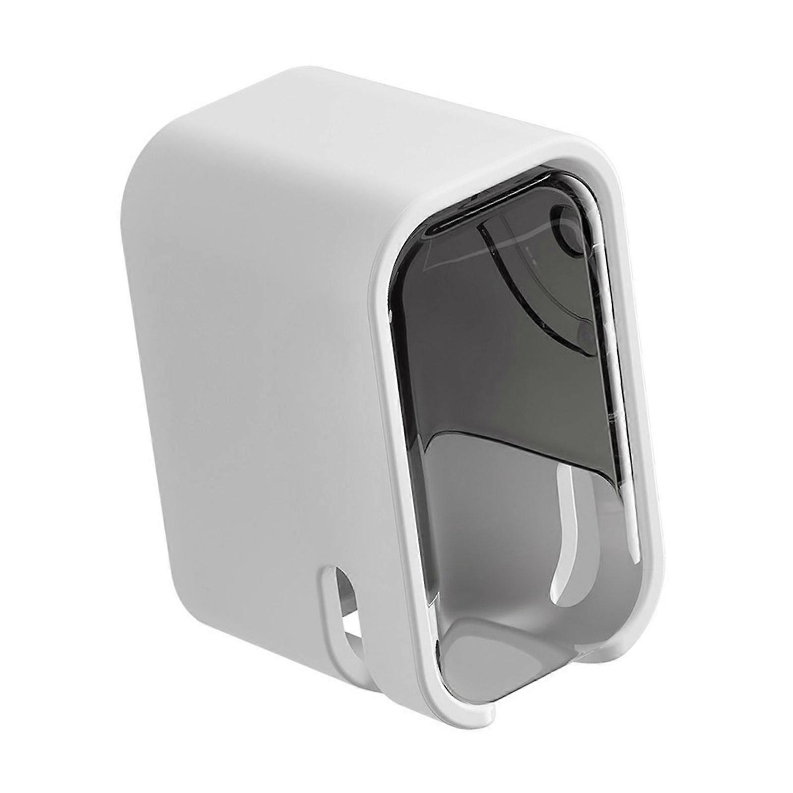 Wall Mounted Toothbrush Rack  With Cover  Adhesive Bath Rack  Translucent  Grey