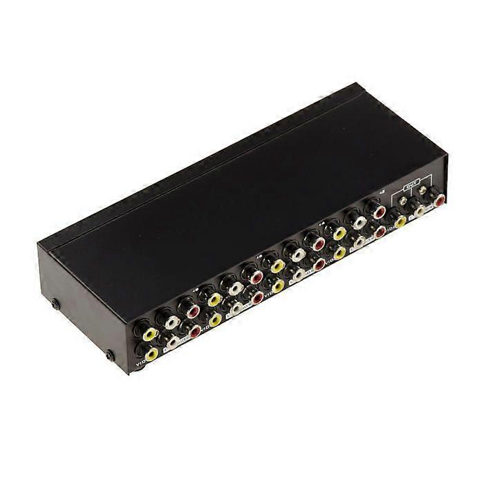 Switch AUDIO Stereo + VIDEO Composite - Needle - 8 Ports - Passive - RCA - Black