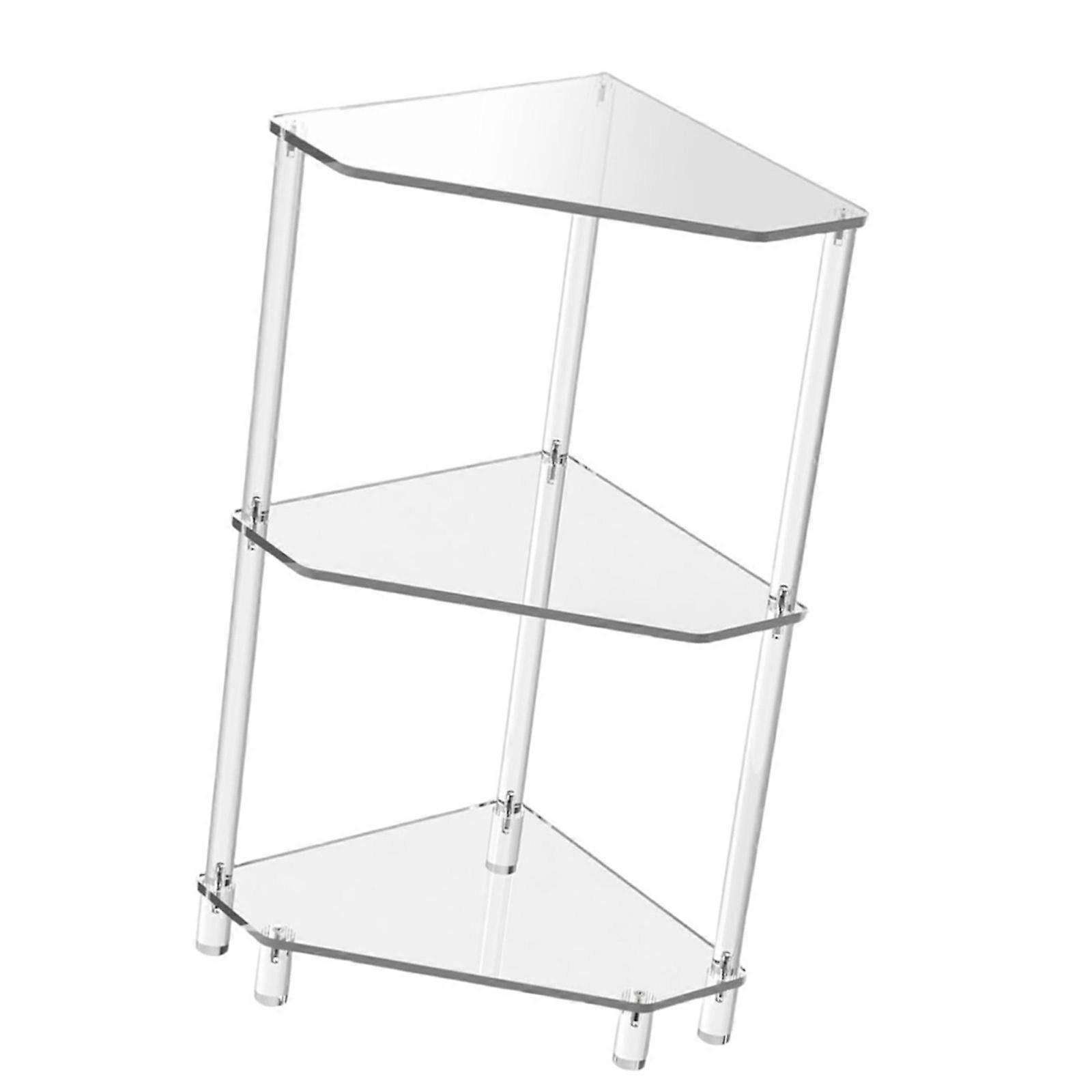 Stylish Acrylic Multitiered Accent Table Home Accessory for Small Space Saving Designs for Bedroom and Dorms Use Multicolor