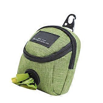 Dispensador sencillo de bolsas para excrementos de mascotas con bolsillo para premios. Resistente al agua. Fabricado en tela Oxford. Ideal para pasear y entrenar perros. Color rojo rosado.