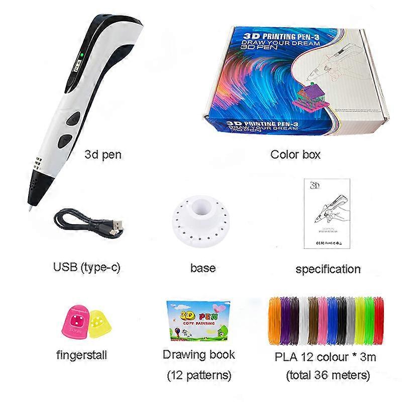 Sunlu SL-300A 3D Creative Pen for Children and Adults with Adjustable Temperature and Speed, Including USB Power Cord