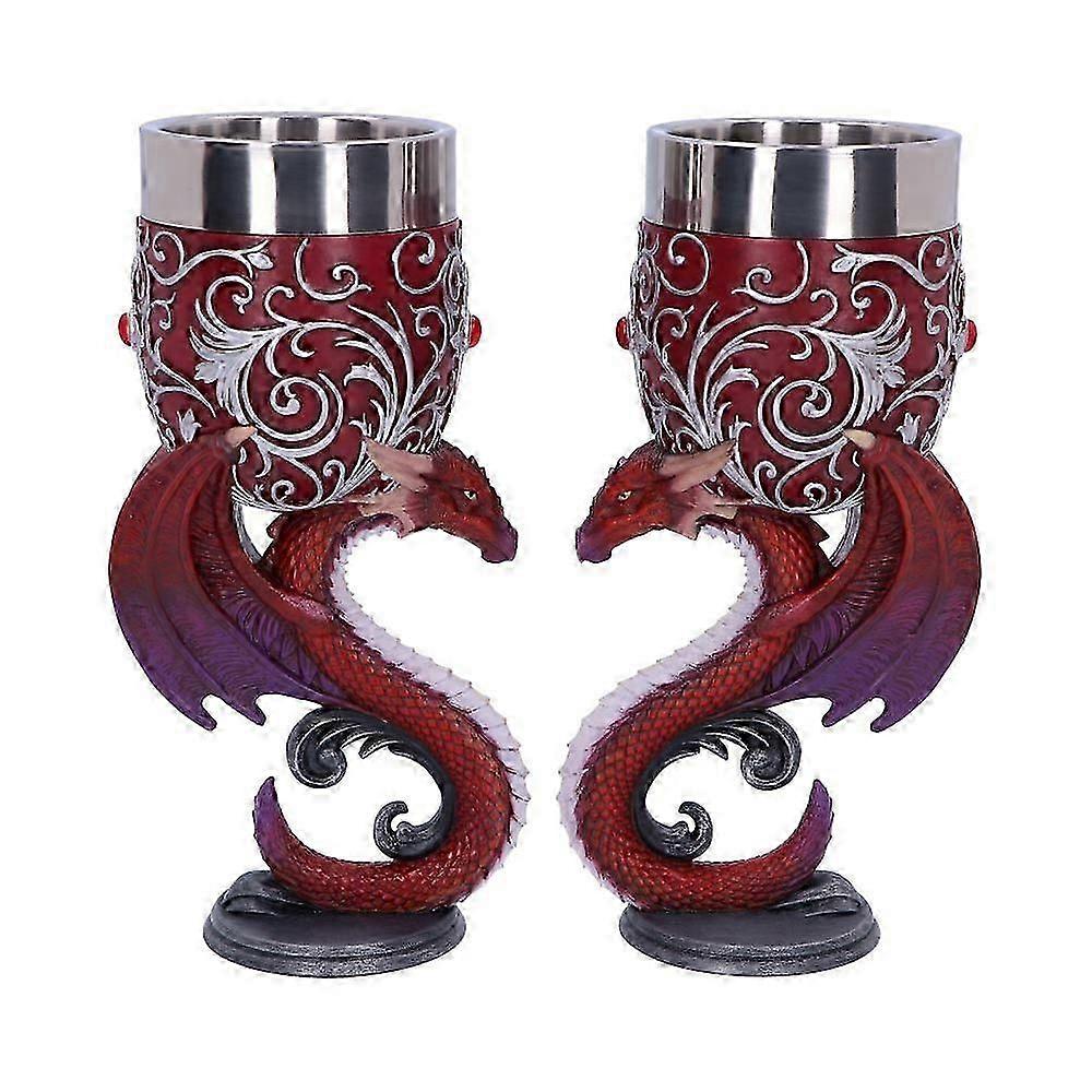 Dragons Devotion Twin Dragon Heart Set Of Two Goblets