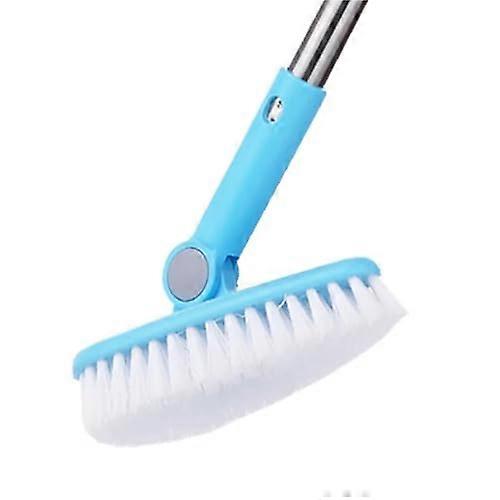Long Handle Bathroom Cleaning Brush for Tiles and Floors, Ergonomic Easy Grip, Beige Blue
