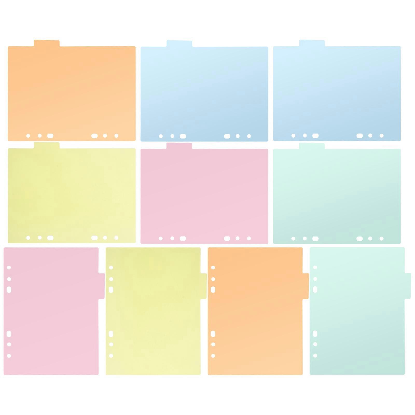 2 Pcs Index Page Divider Plastic Colorful Classification Page Tab for Notebook Memo (A5)
