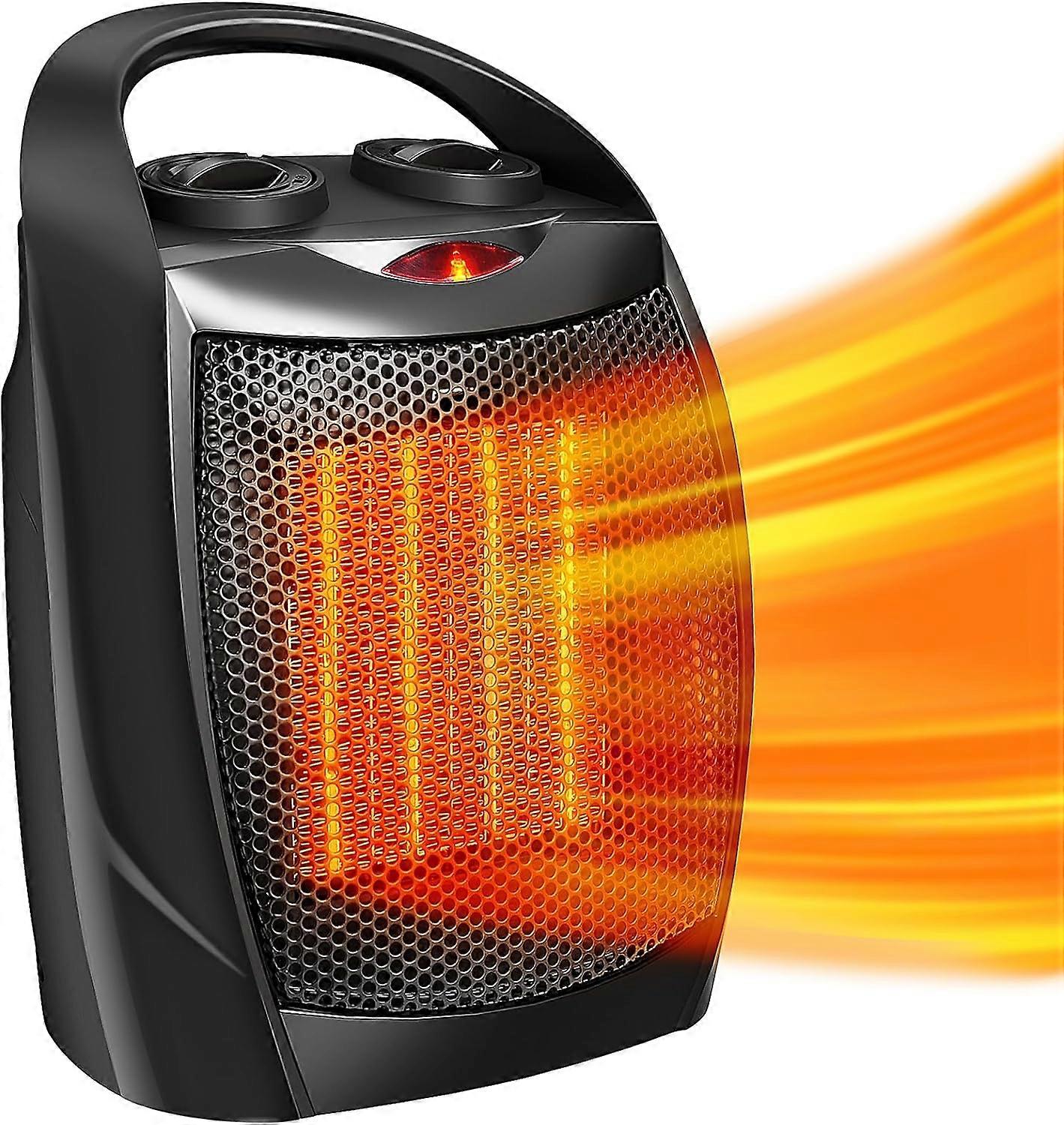 Portable Space Heater with Adjustable Thermostat and Overheat Protection for Home Office